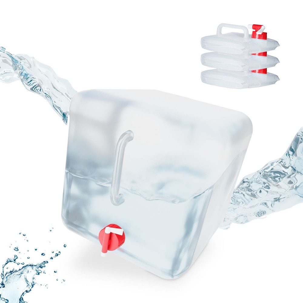 relaxdays Wassertank 4 Wasserkanister Faltkanister unbefüllt 20 Liter, Befüllungsöffnung: Ca. 3 cm