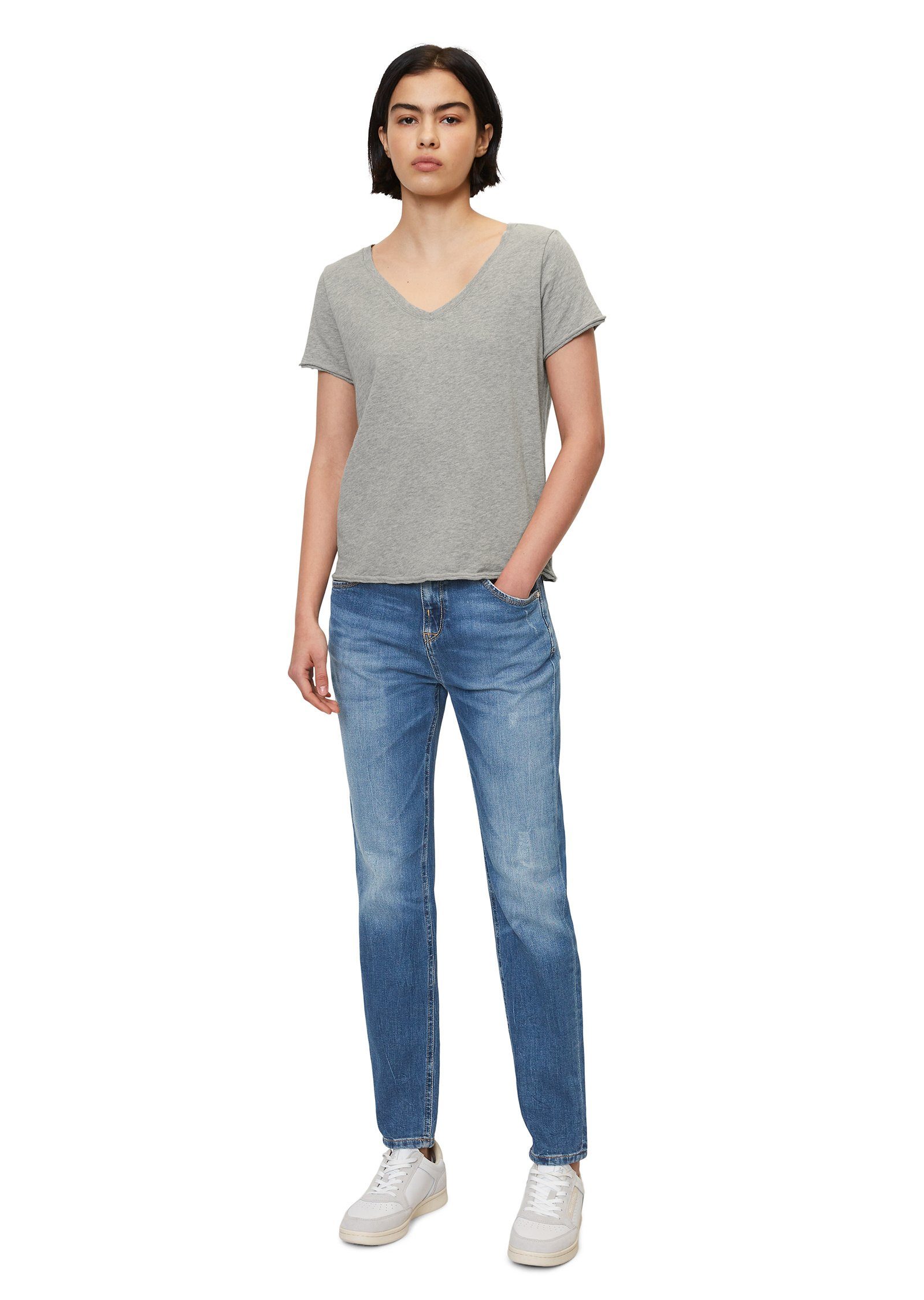 Marc O'Polo DENIM T-Shirt grau Organic-Slub-Cotton