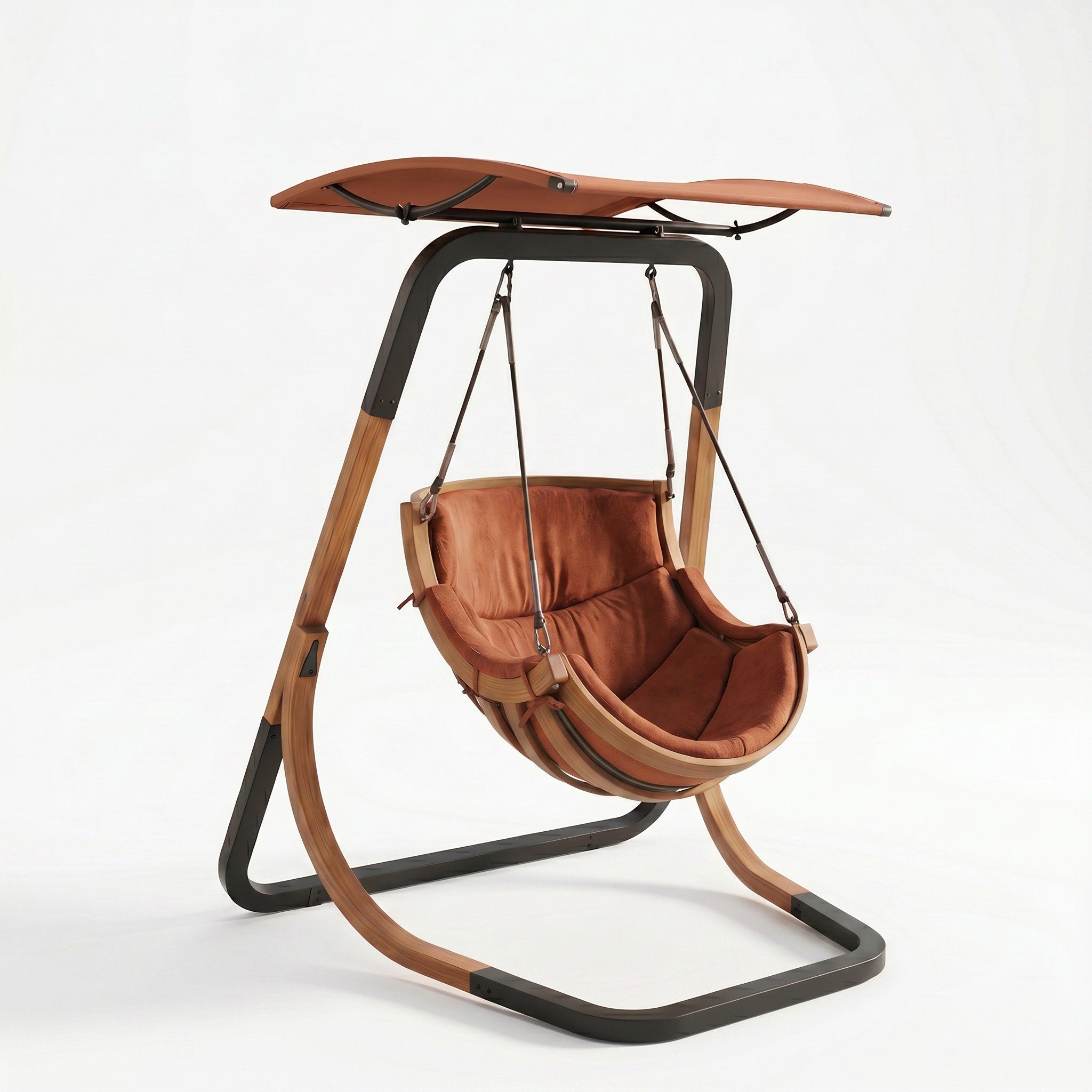bv-vertrieb Hollywoodschaukel Hängesessel Loungesessel mit Regen-Sonnenschutz Bezug Terracotta #3705, 1-Sitzer