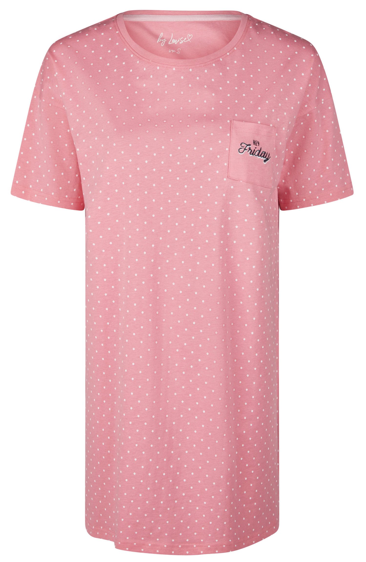 By Louise Nachthemd Damen Schlafshirt mit kurzem Arm (1-tlg) Baumwolle