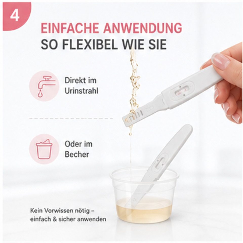 Safecare Bio-Tech Schwangerschaftstest Frühtest - 25 miu/ml Ultra Empfindlich HCG Midstream Urin Teststreifen, Schnelltest, 3-tlg., Urin-Test, Schnelles Ergebni – Bild 5 von 5