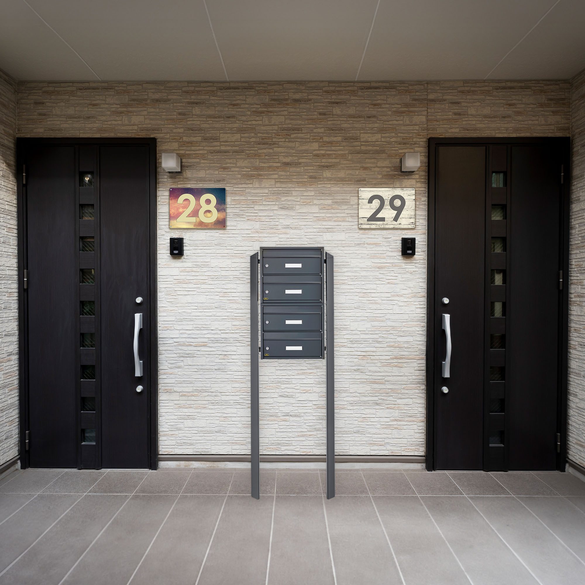 Burg Wächter Briefkastenanlage 4 Parteien anthrazit Briefkästen freistehend mit Standfuß