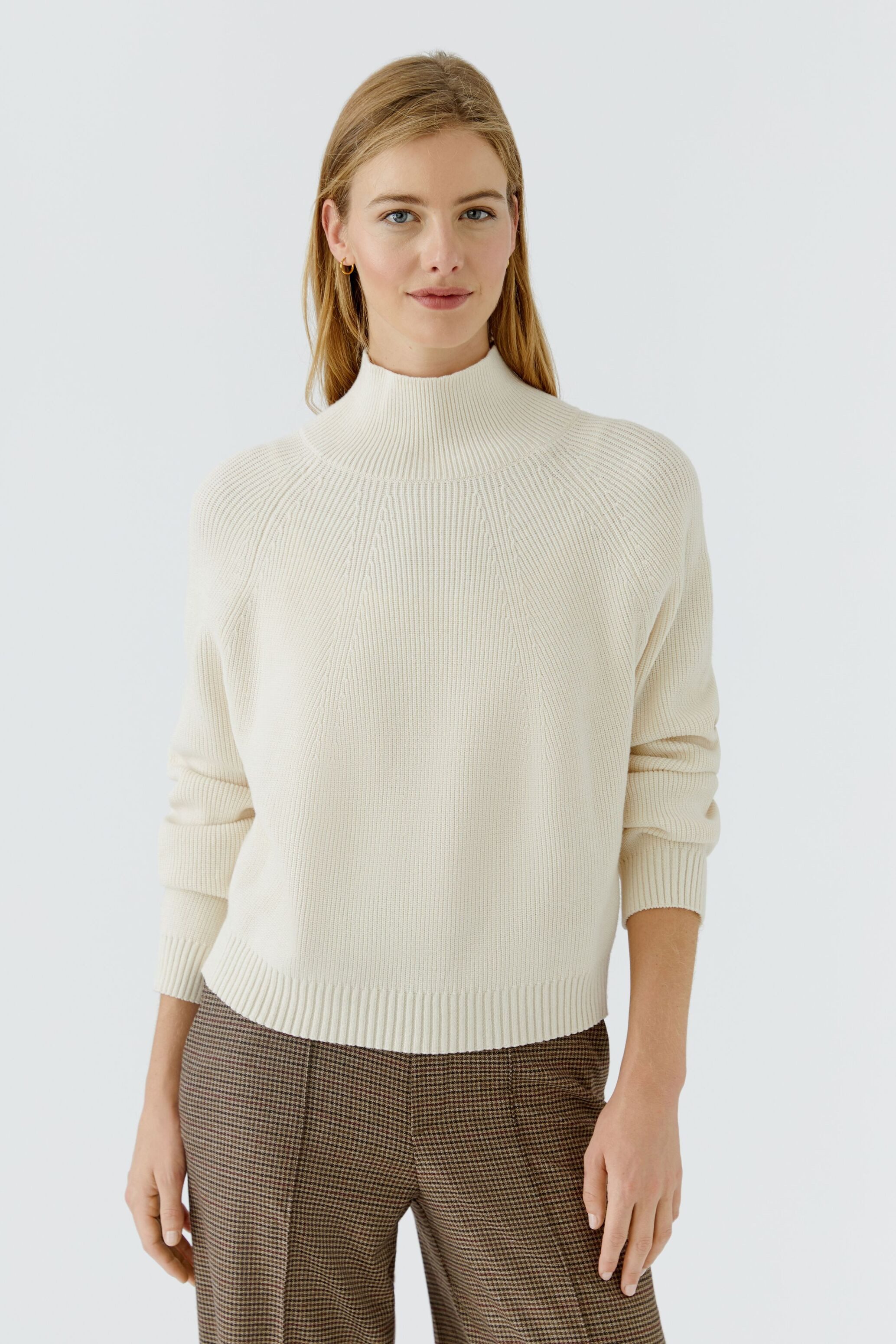 Oui Strickpullover Oversized geschnitten Rollkragen