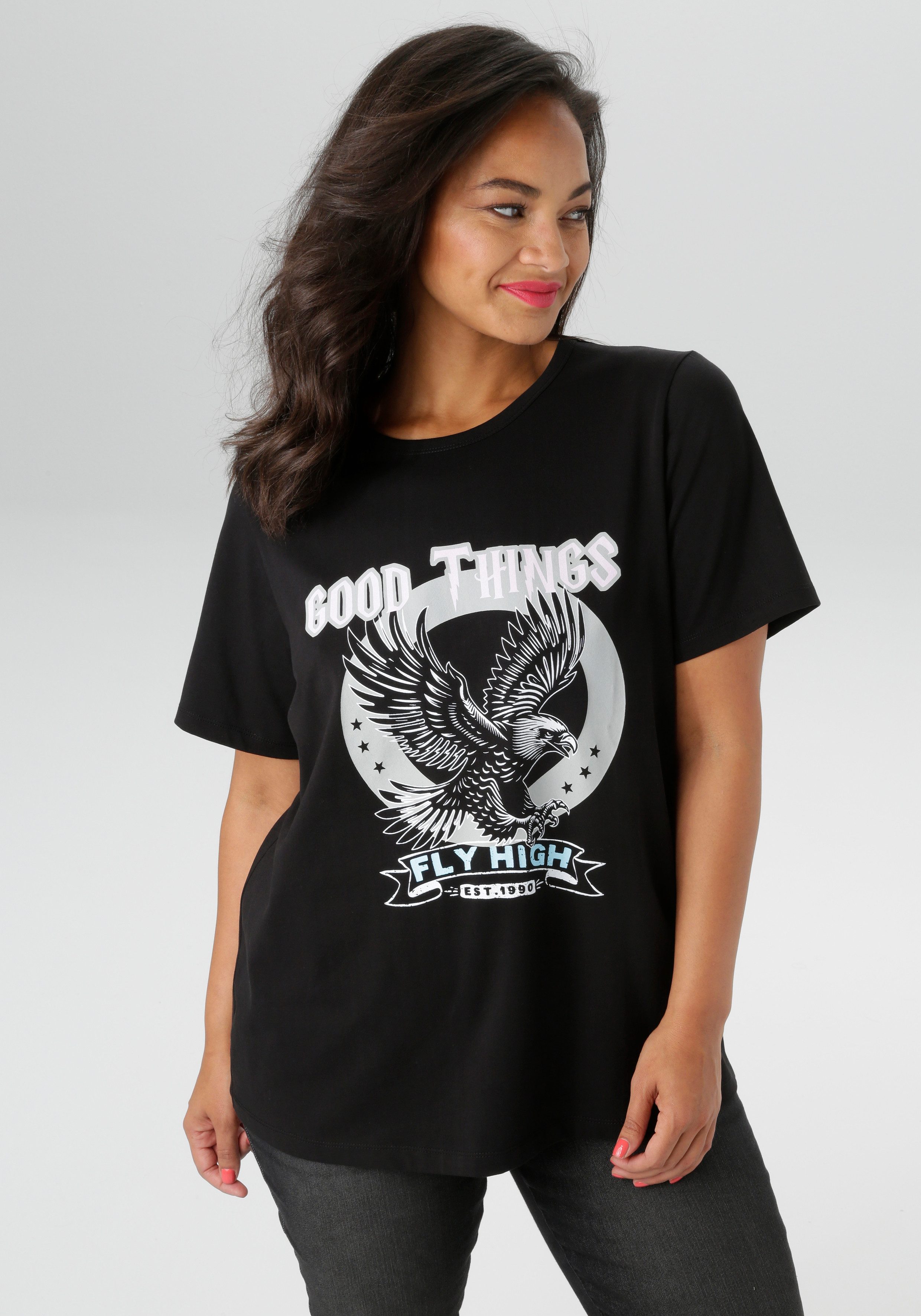 Aniston PLUS T-Shirt mit trendigen Frontprint günstig online kaufen