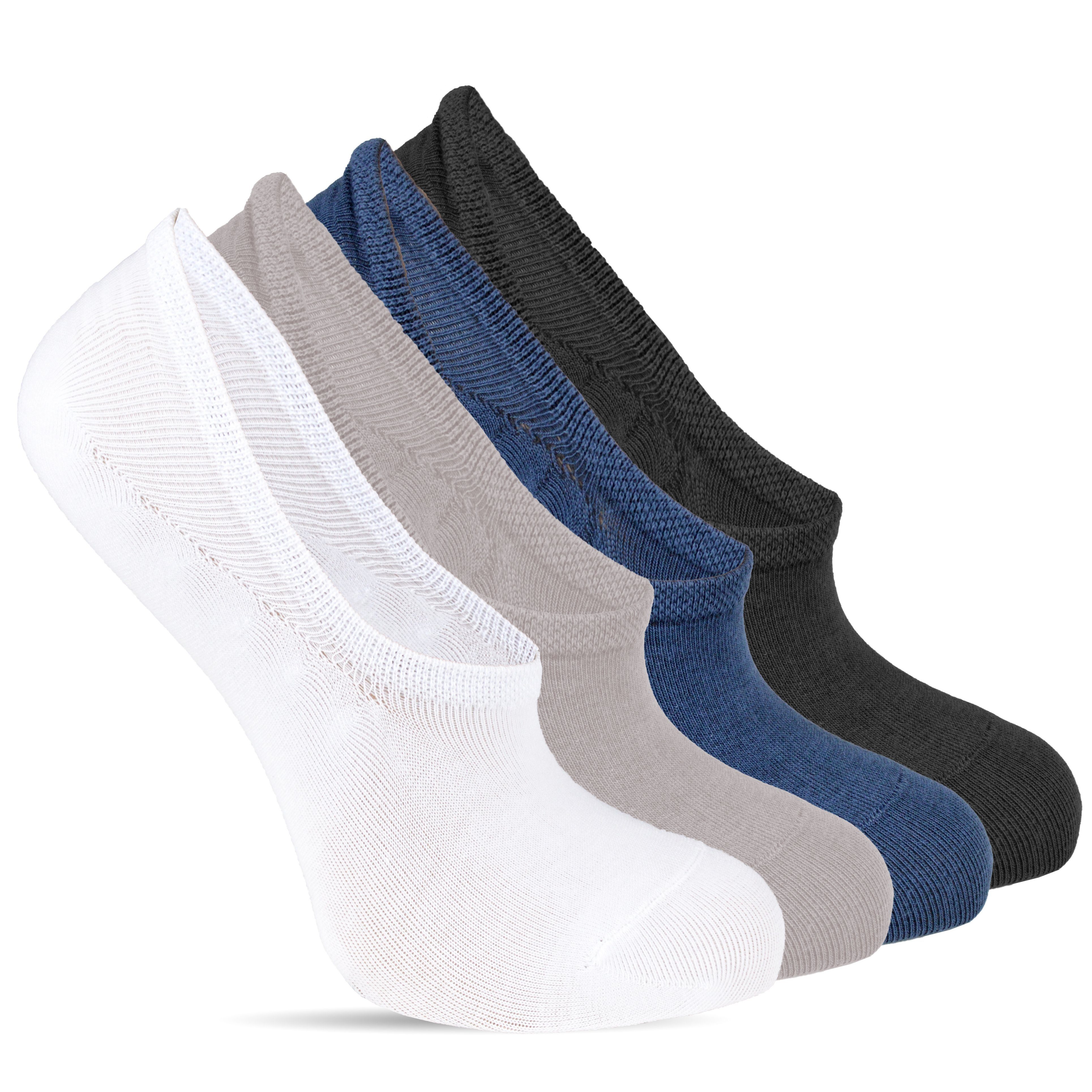 Socked Füßlinge Herren Damen Sneaker-Socken (12-Paar) unsichtbar im Schuh, Silikonstreifen in der Ferse