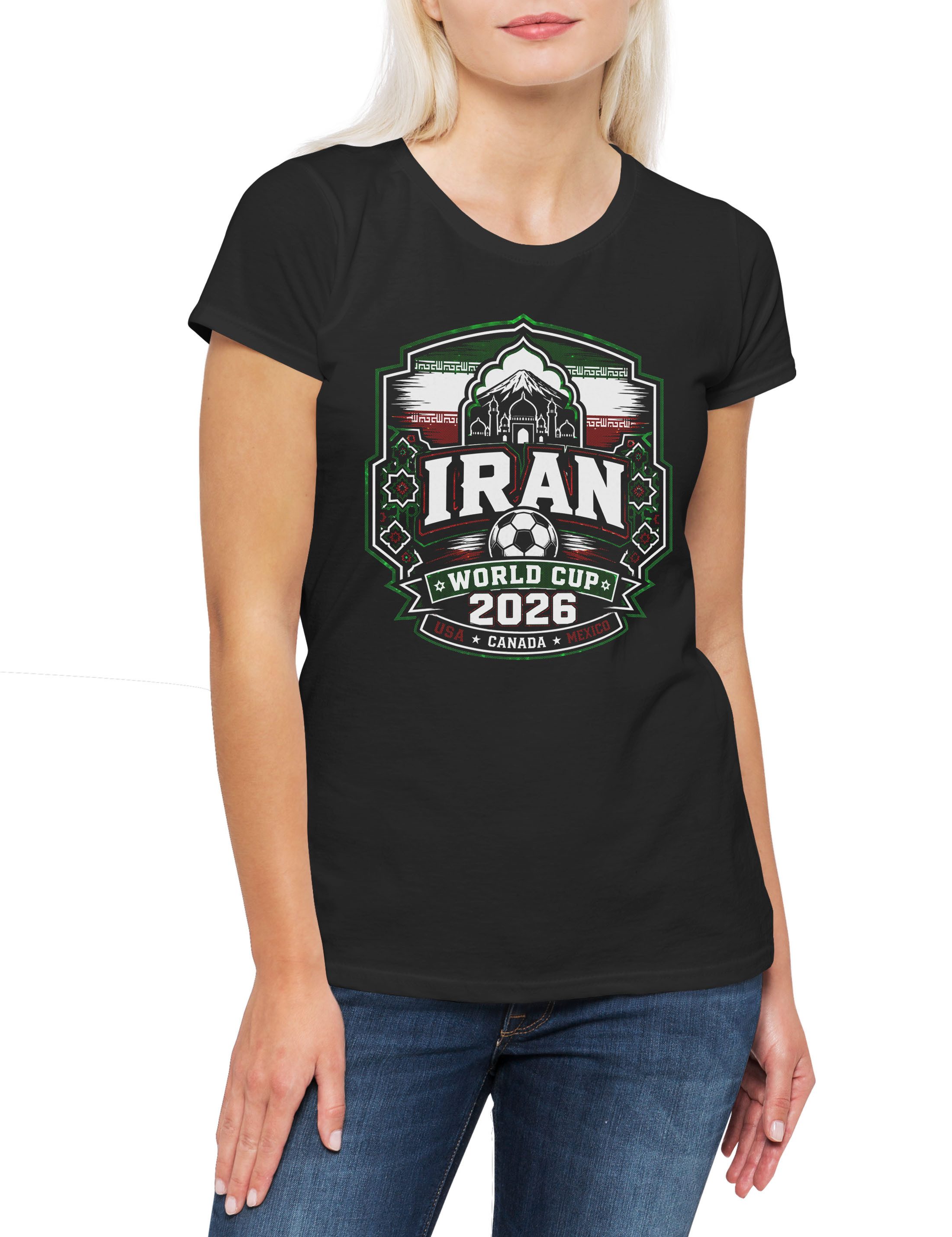 Urban Backwoods Print-Shirt Team Iran 1 Damen T-Shirt Melli Persia Cheetahs Fußball WM Soccer (1-tlg) Football Turnier 2026 Weltmeisterschaft