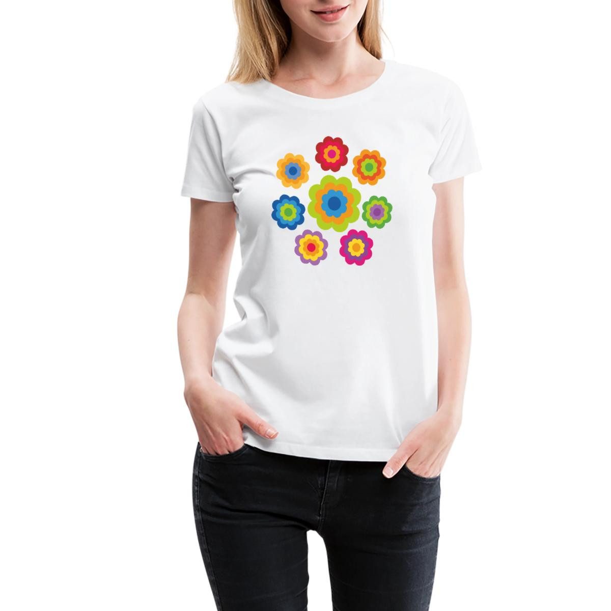 Spreadshirt T-Shirt 70er Jahre Hippie Flower günstig online kaufen