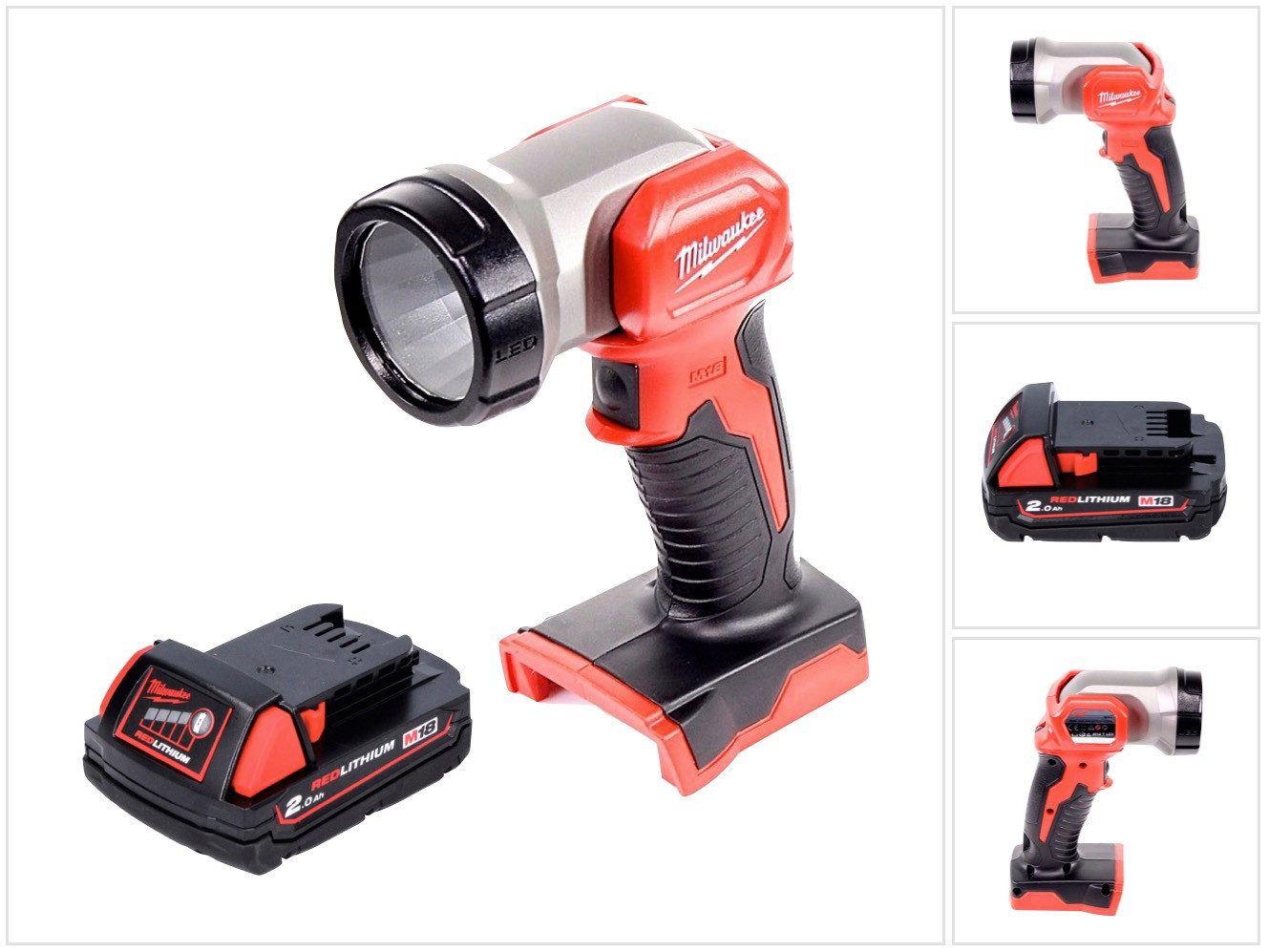 Milwaukee Baustrahler M18 TLED Akku Leuchte LED + 1x Akku 2,0 Ah - ohne Ladegerät