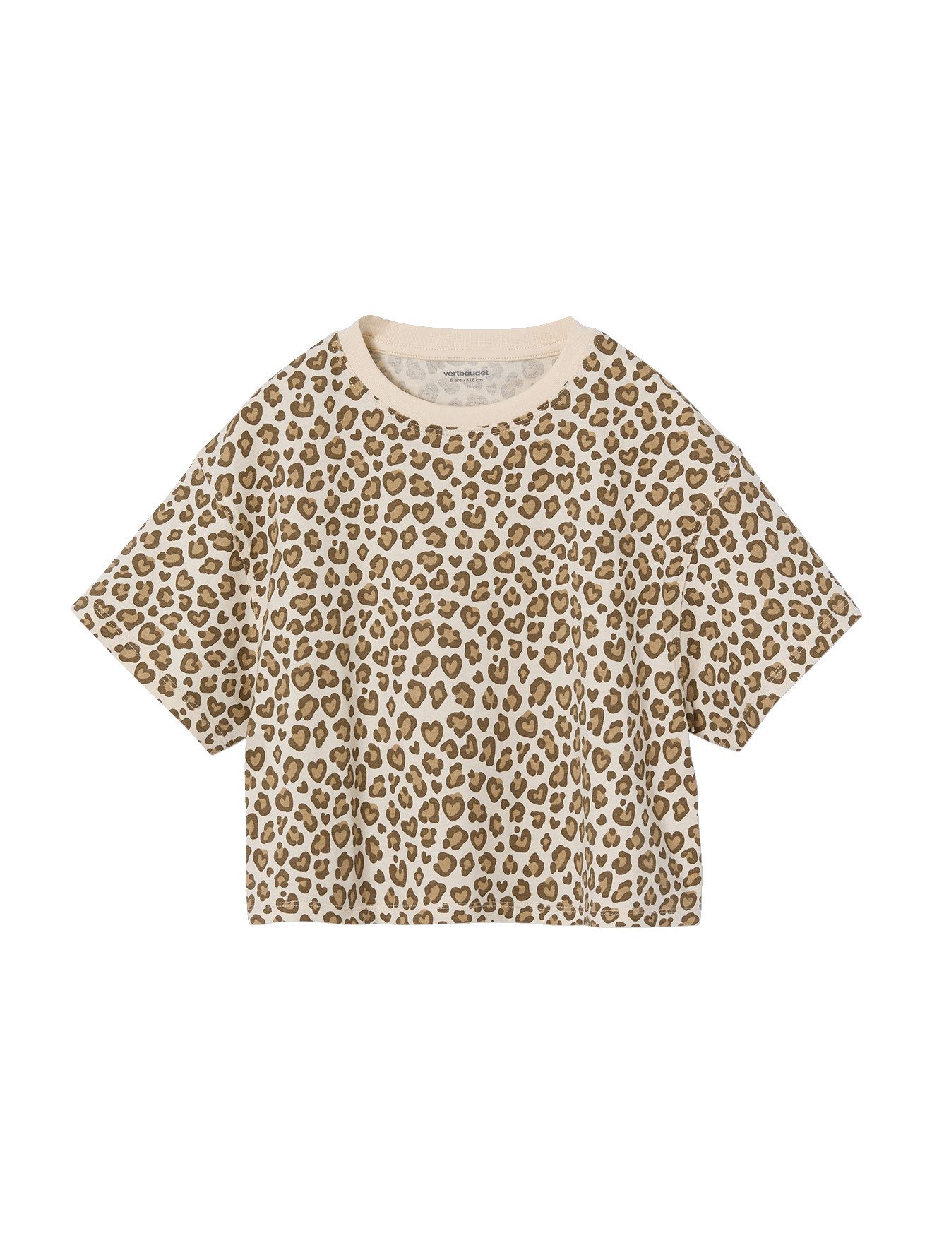 vertbaudet Kurzarmshirt Mädchen T-Shirt in Cropped-Länge