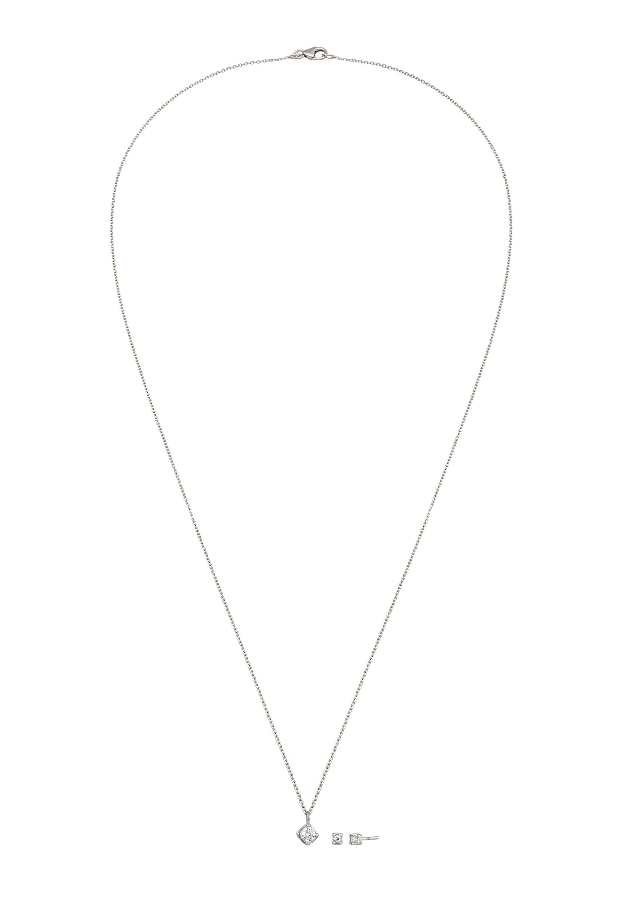 Elli Schmuckset mit Kristallen von Swarovski® Weiß 925 Sterling Silber