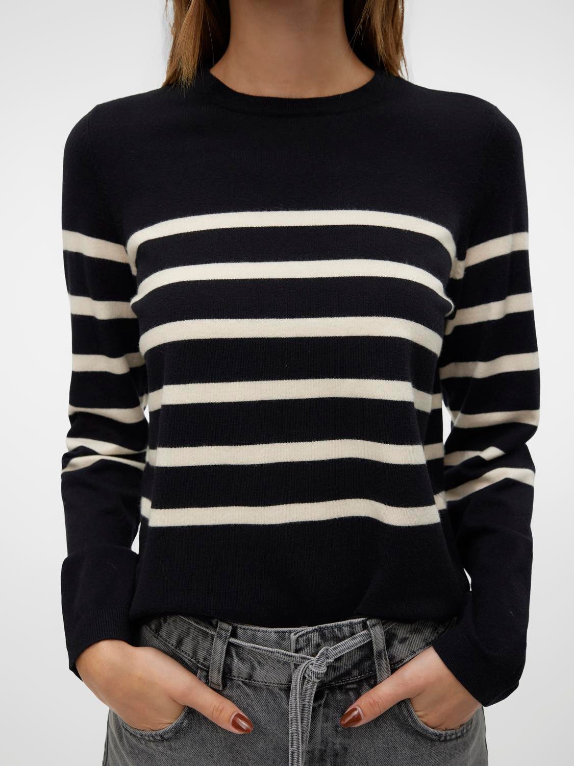 Vero Moda Rundhalspullover VMSABA PLAIN LS günstig online kaufen