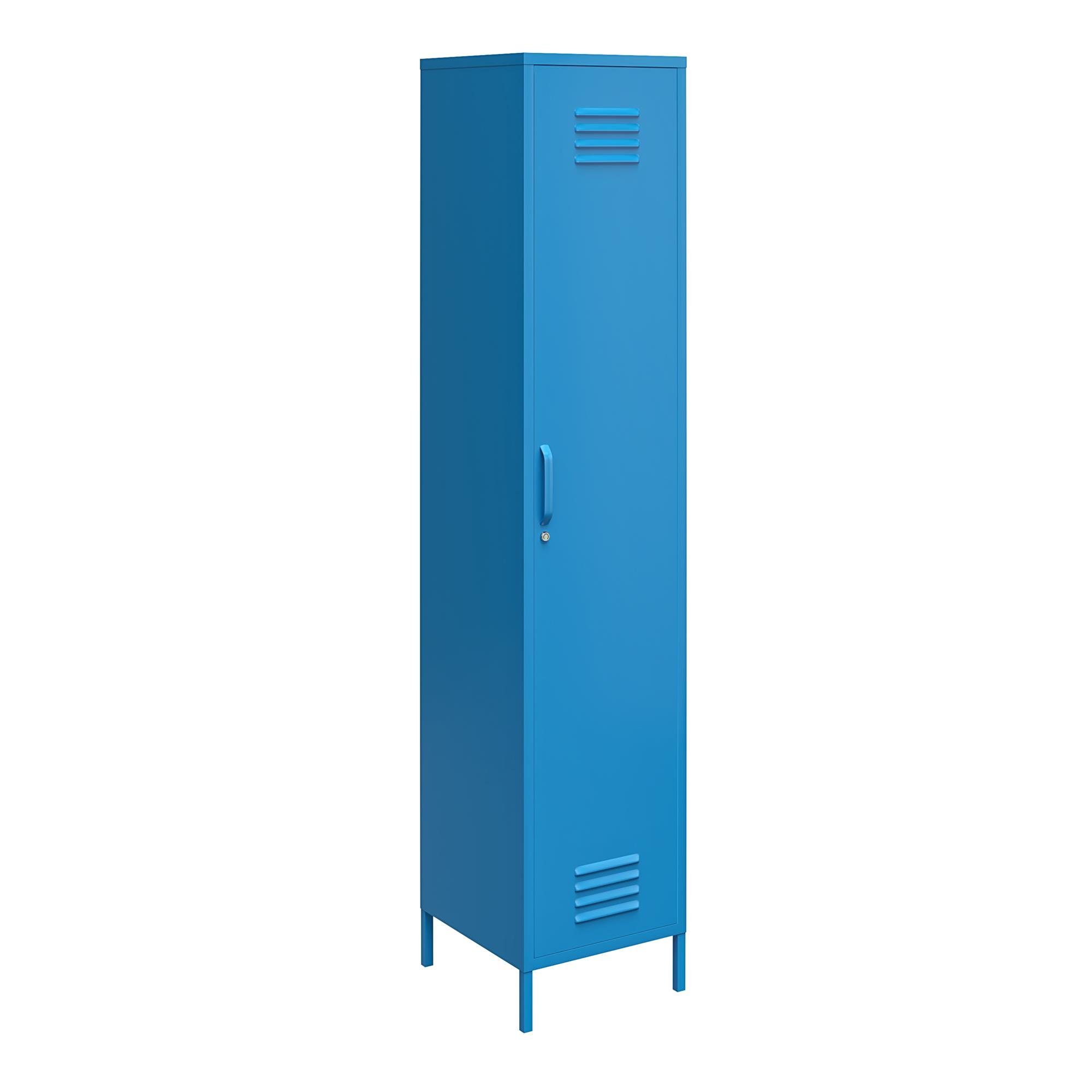 loft24 Spind Cache Metallschrank, 1 Tür, Retro Design, Höhe 185 cm blau