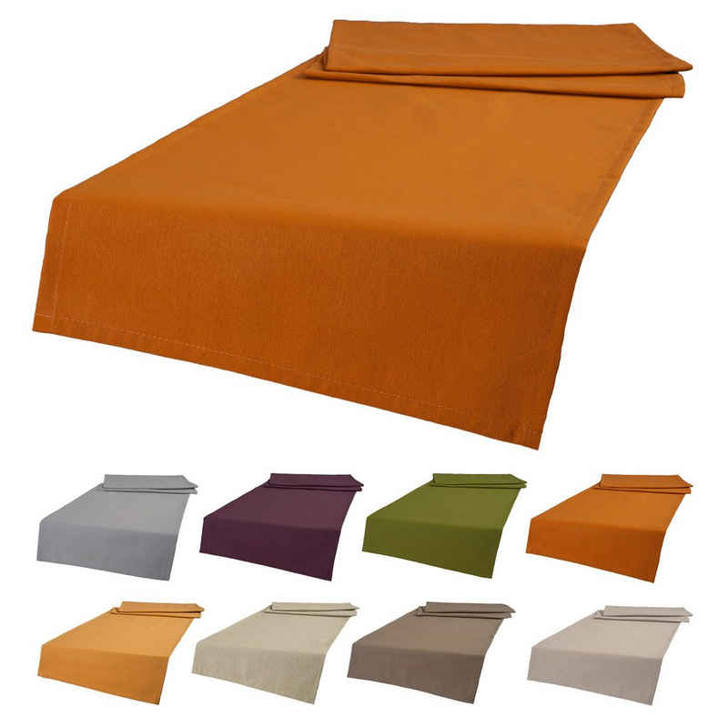 beties Tischläufer Wunschton (1-tlg, 1 Stück), Tischläufer ca. 40x130 cm, unifarben, einfarbig sanddorn-orange