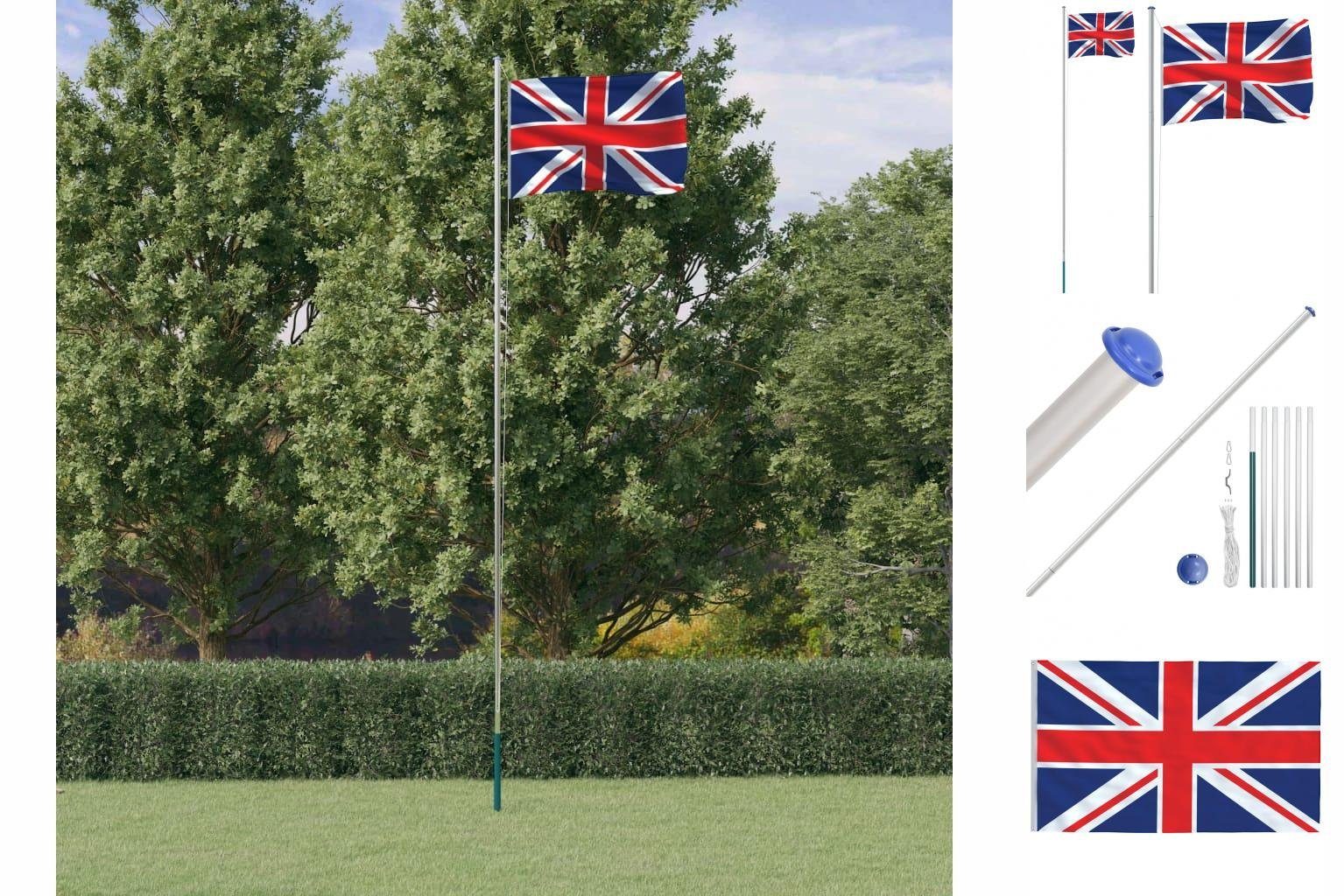 vidaXL Fahne Flagge Großbritanniens mit Mast 6,23 m Aluminium Fahnenmast