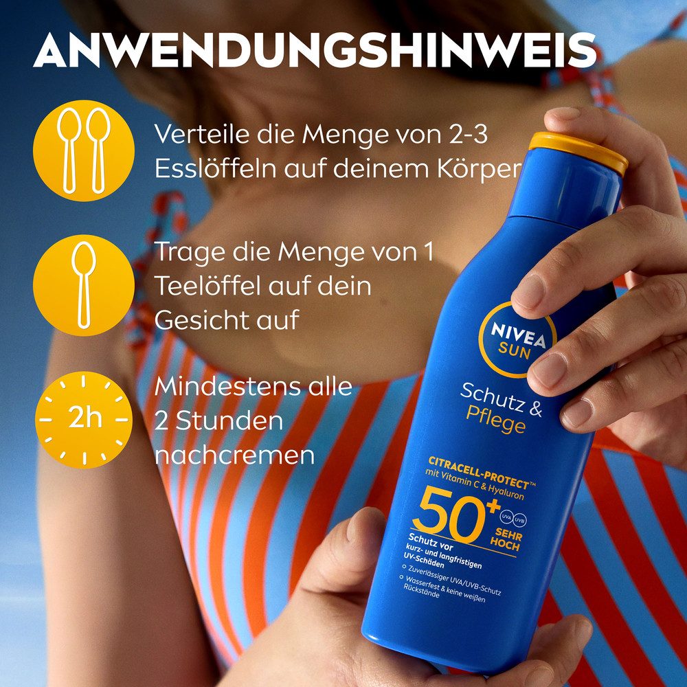 NIVEA SUN SUN Schutz & Pflege Sonnenlotion LSF 50+ Sonnenlotion · 400 ml – Bild 5 von 5