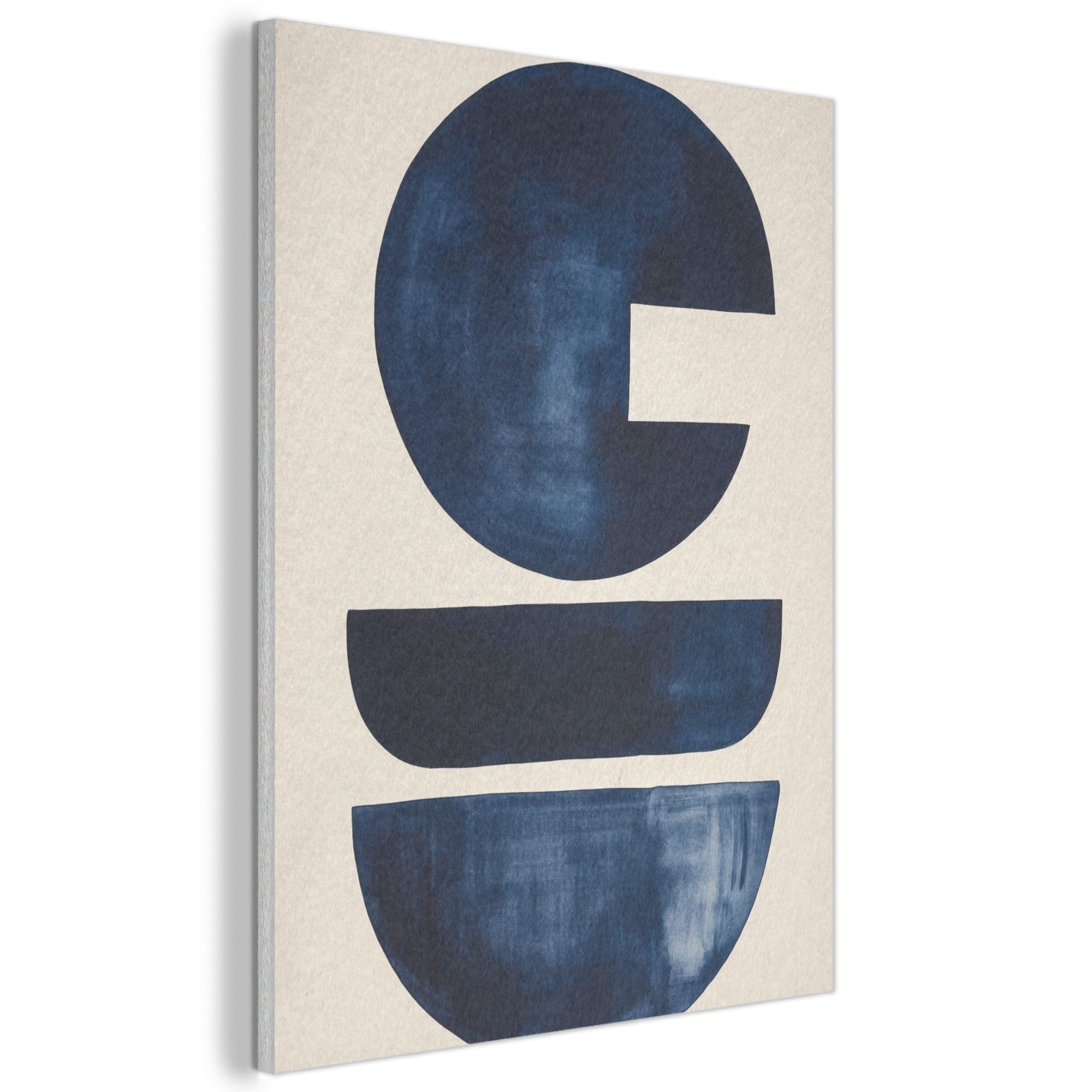 MuchoWow Картина Formen - Blau - Abstrakt, Fotodruck (1 St), Akustikpaneele, Wandpaneele, Schalldämmung, Akustikbilder 30x40 cm