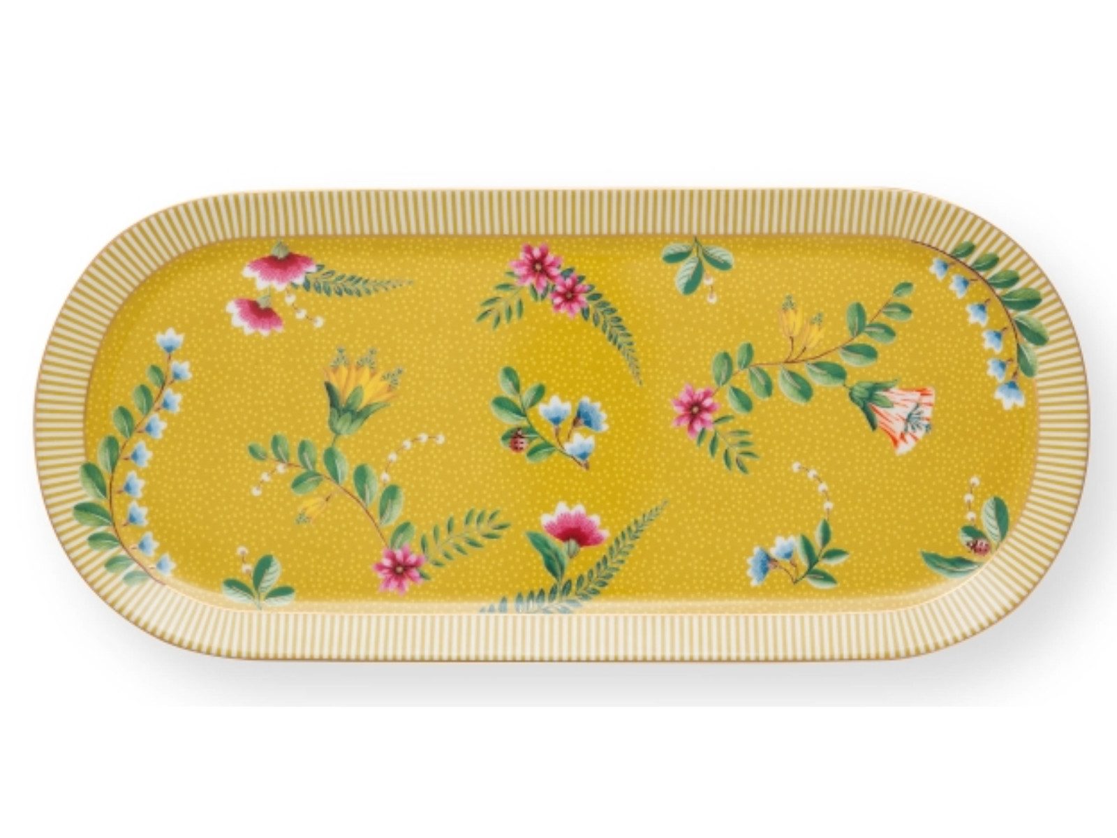 PiP Studio Servierplatte La Majorelle Tortenplatte gelb 33,3 x 15,5 cm, Porzellan, (Platten)