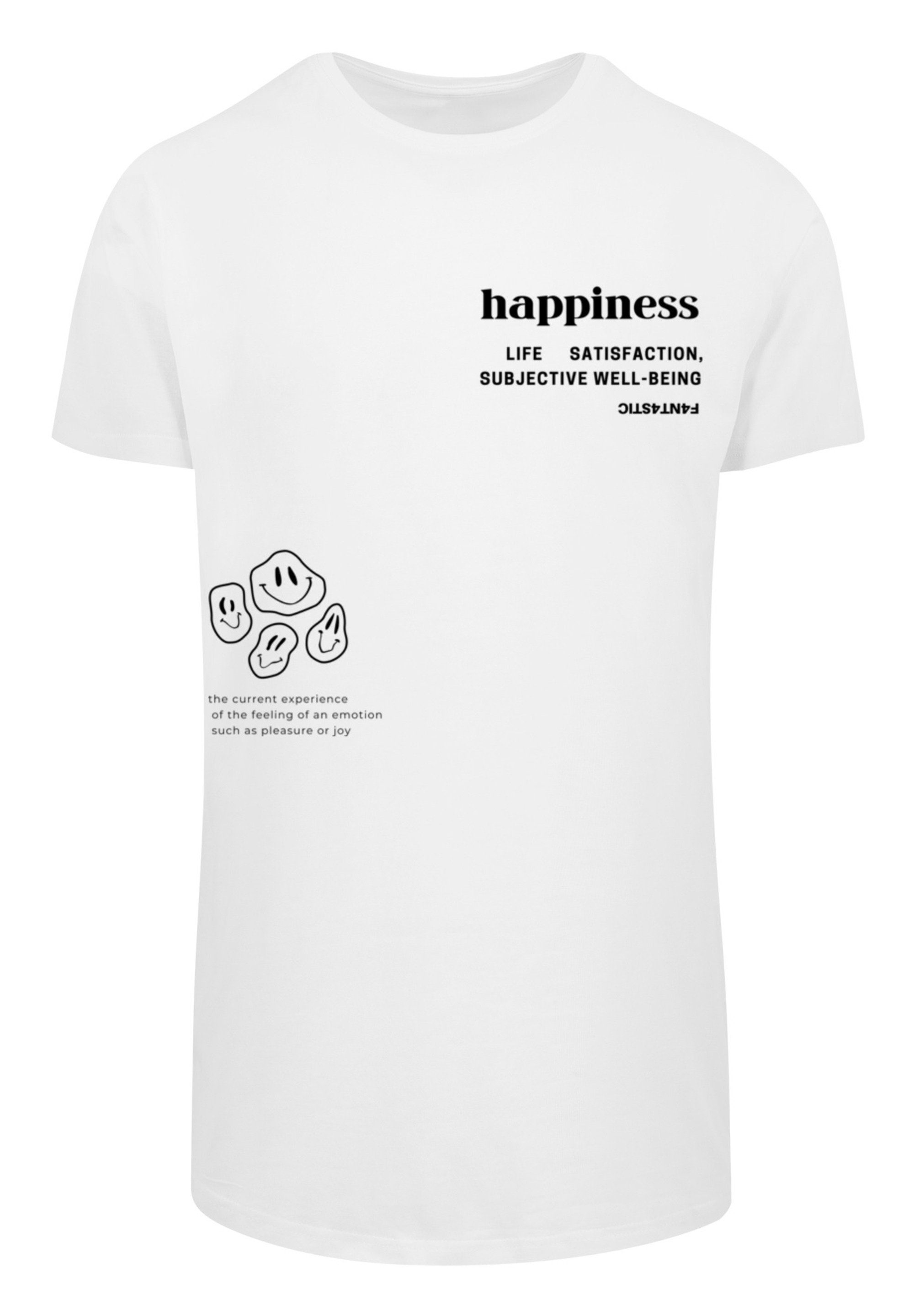 F4NT4STIC T-Shirt happiness LONG TEE weiß Print