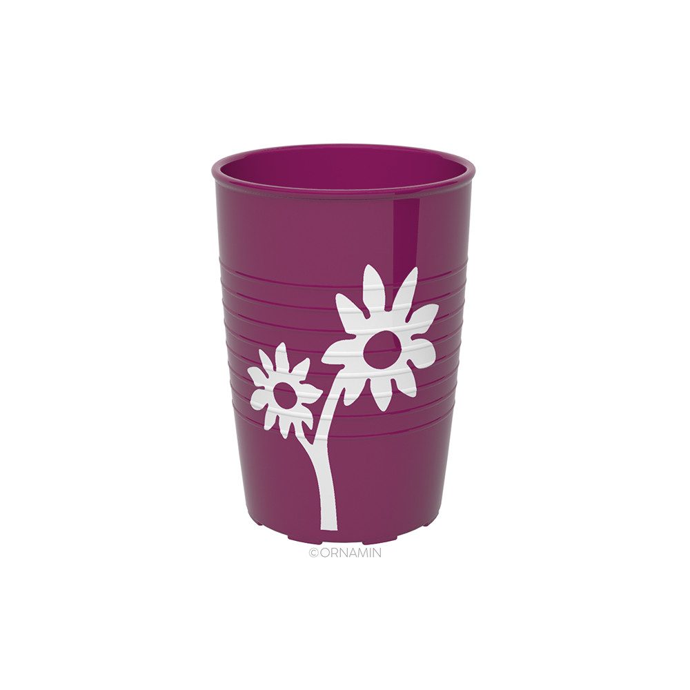 Ornamin Schnabelbecher mit Antirutsch-Trick Blume/Ringe mit Schnabelaufsatz/Trinkaufsatz, 1-tlg., SAN, Trinkhilfe l Alltagshilfe l BPA-frei l Made in Germany