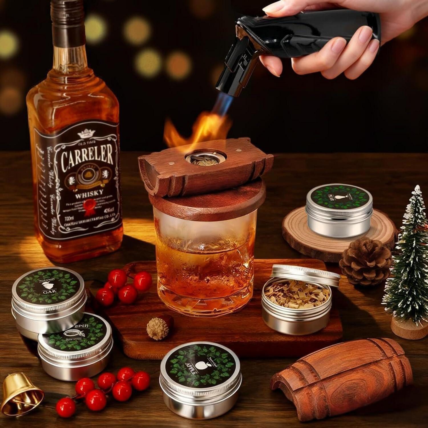 LuxusKollektion Cocktail-Set Whisky Räucherset mit Zubehör & Geschenkbox – Bild 2 von 5