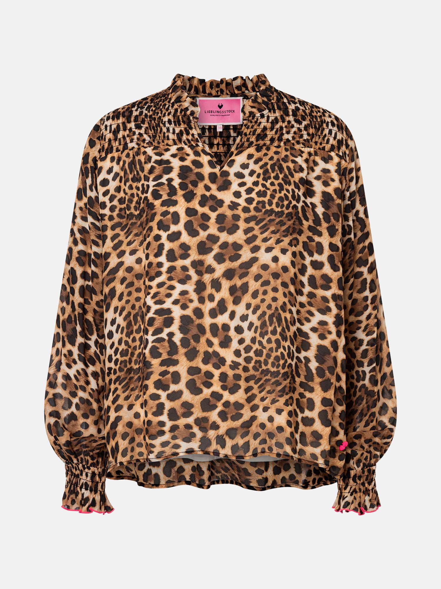 Lieblingsstück Schlupfbluse MimiL mit Animal-Print, gesmokte Details – Bild 5 von 5