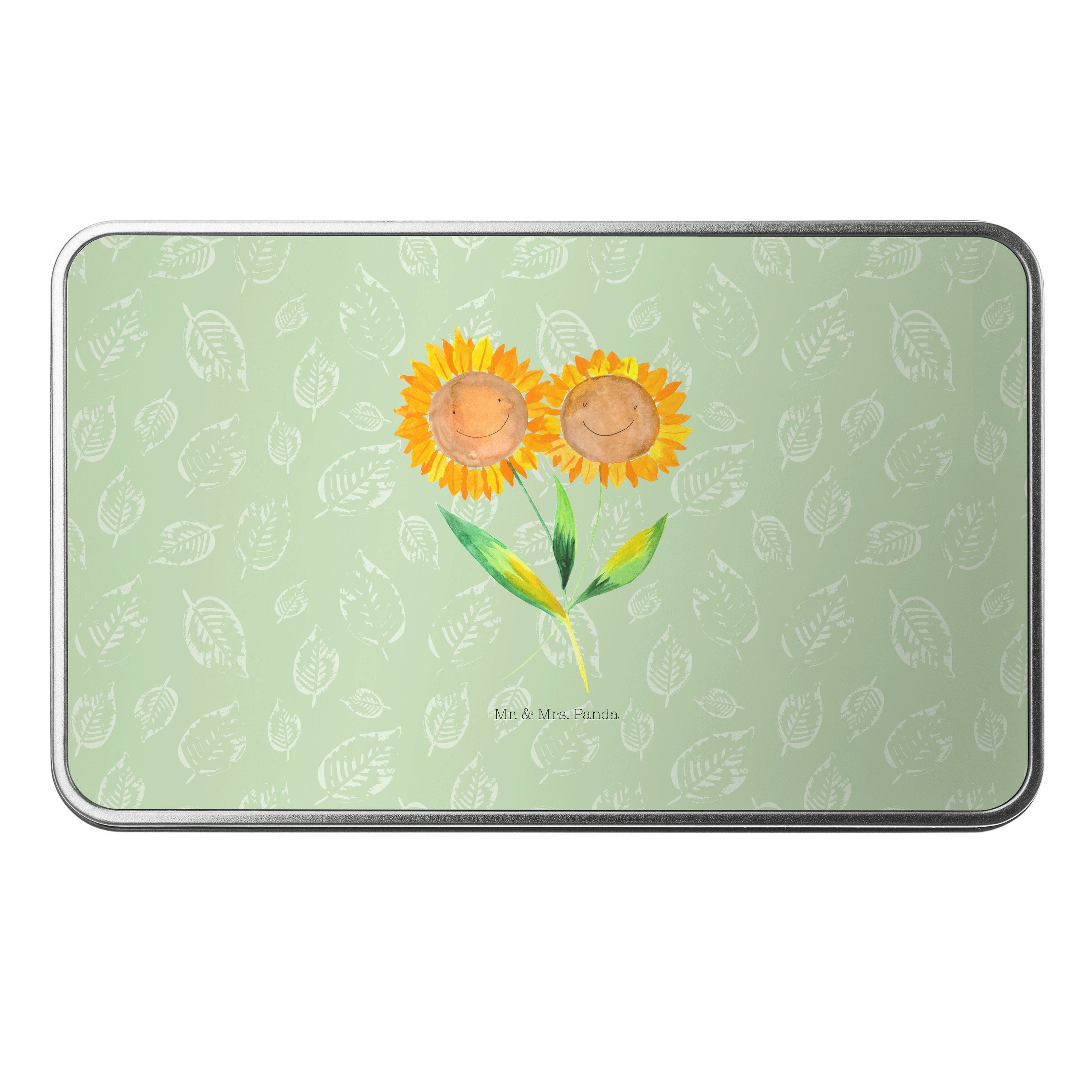 Mr. & Mrs. Panda Dose Sonnenblume - Blattgrün - Geschenk, Blechdose, Aufbewahrungsdose, zus (1 St)