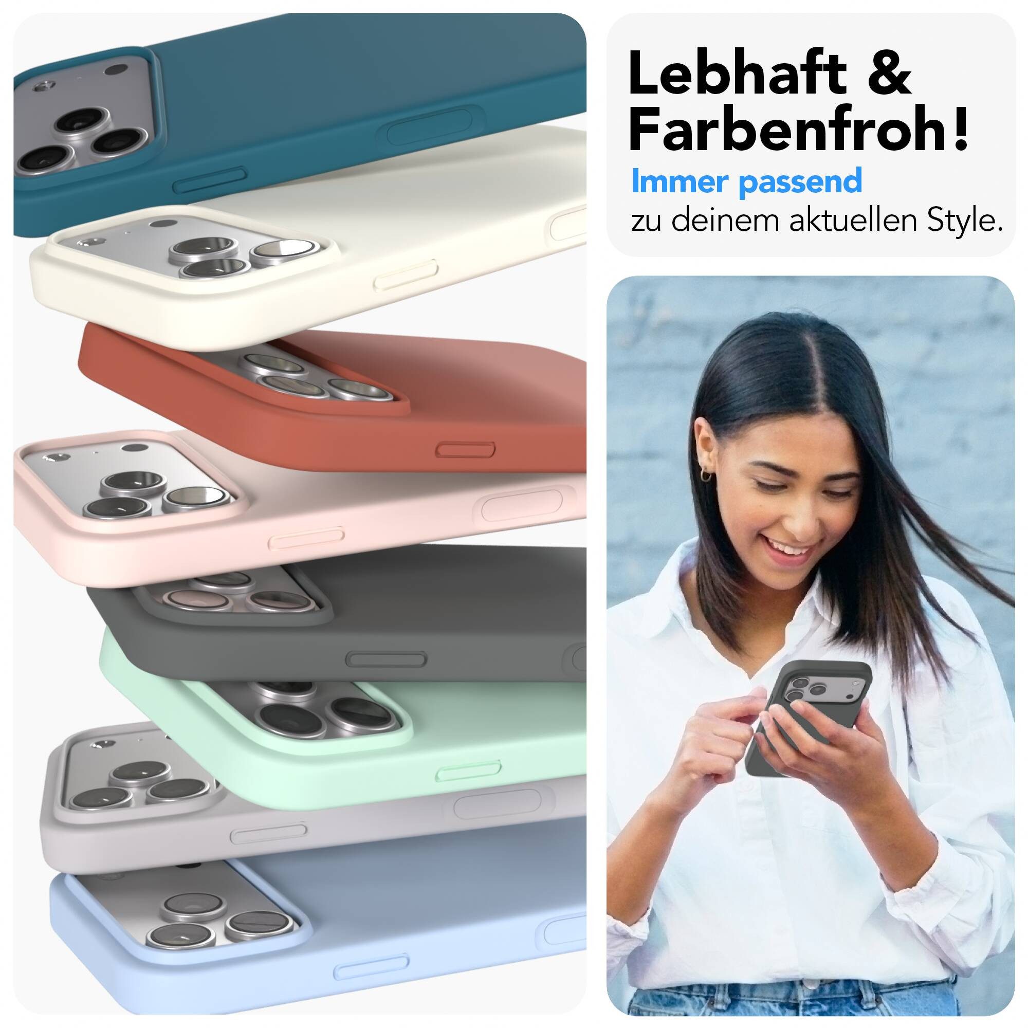 EAZY CASE Handyhülle für Apple iPhone 17 Pro Max Hülle Silikon 6,9 Zoll, TPU MagSafe Schutzhülle kratzfest Back Cover Kameraschutz Dunkelgrau – Bild 2 von 5