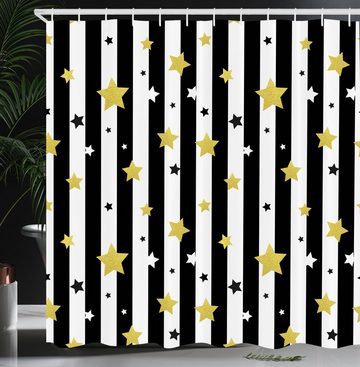 Abakuhaus Duschvorhang Moderner Digitaldruck mit 12 Haken auf Stoff Wasser Resistent Breite 175 cm, Höhe 180 cm, Gestreift Vertikale Linien Sterne