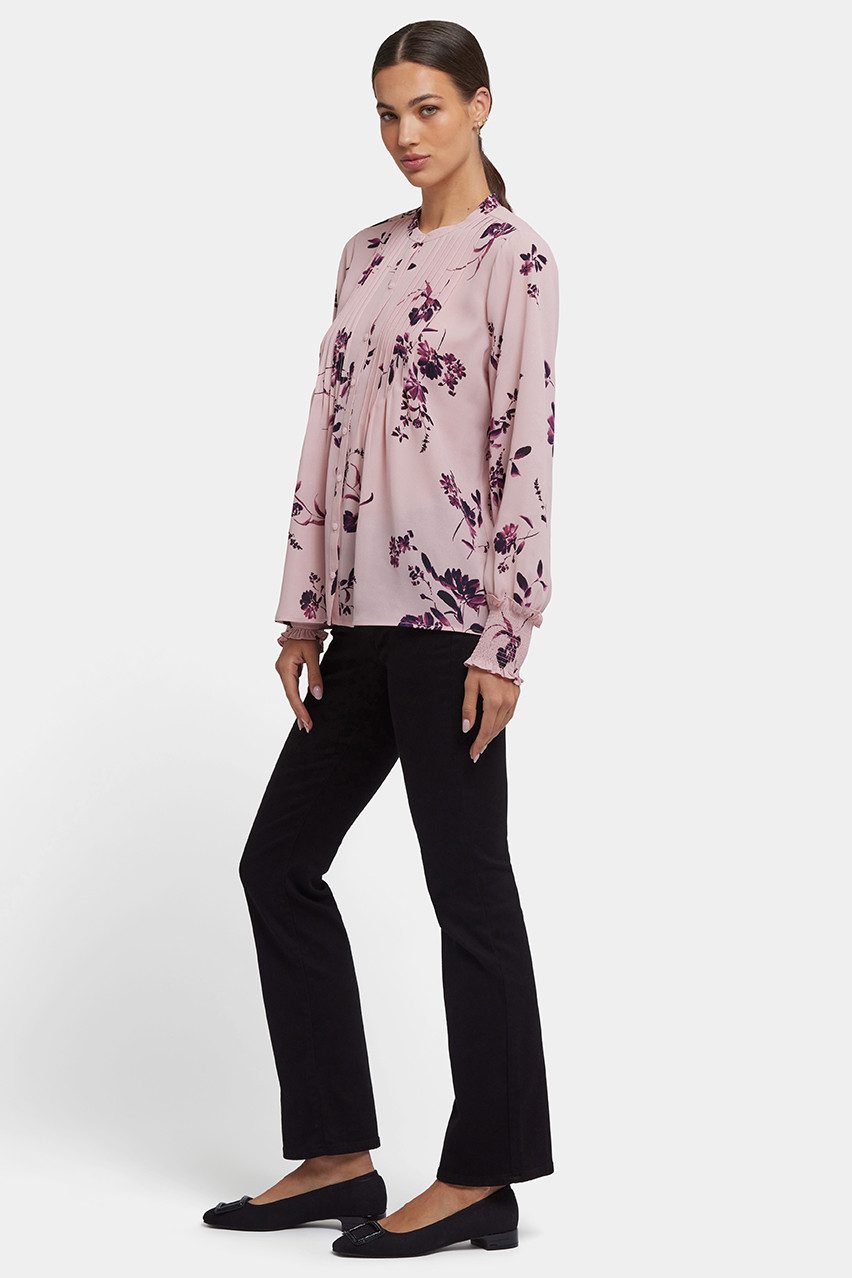 NYDJ Blusentop Pleated Peasant Blouse