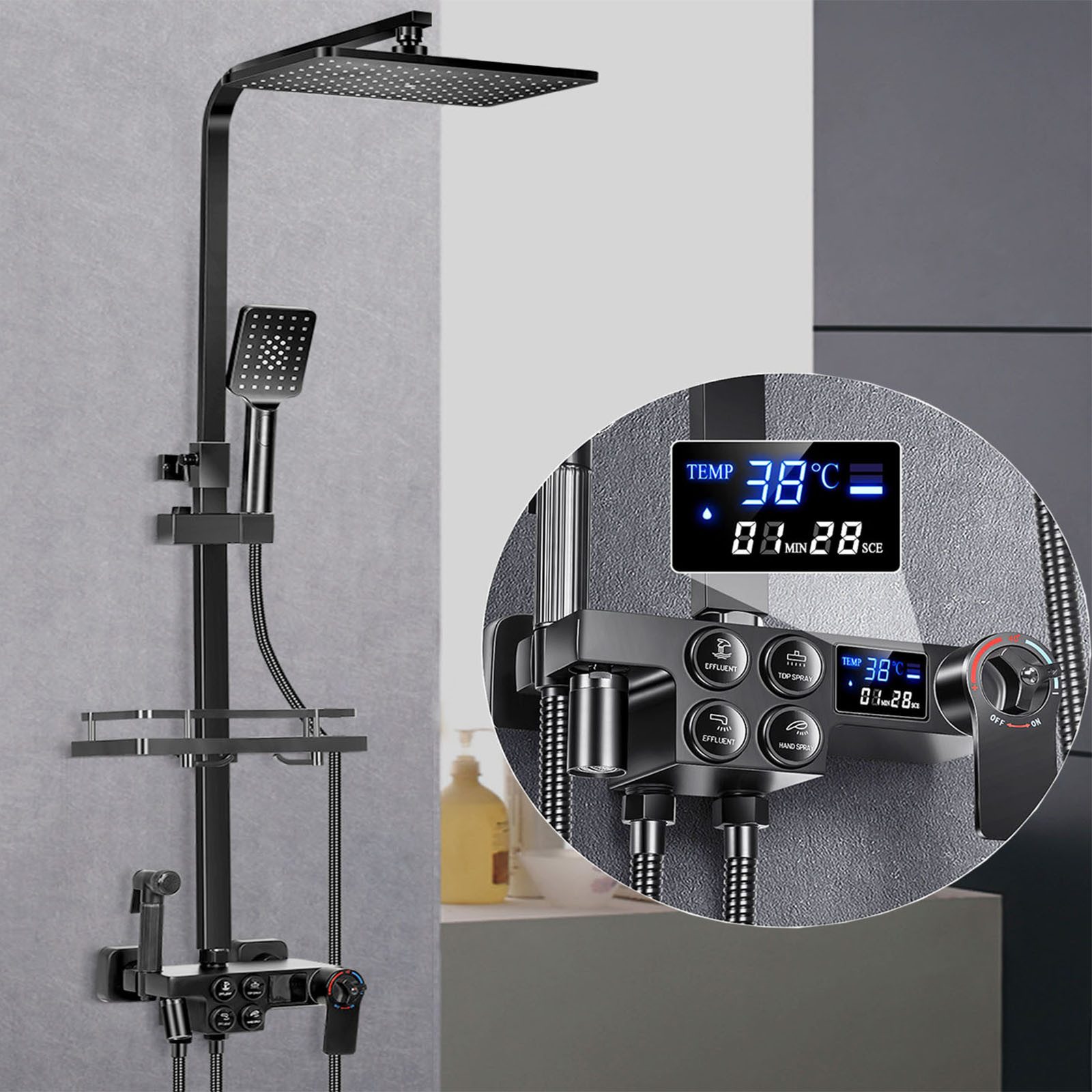 Duschsystem Edelstahl Home Duschset Messing Thermostat Duschstange Set Duschsystem