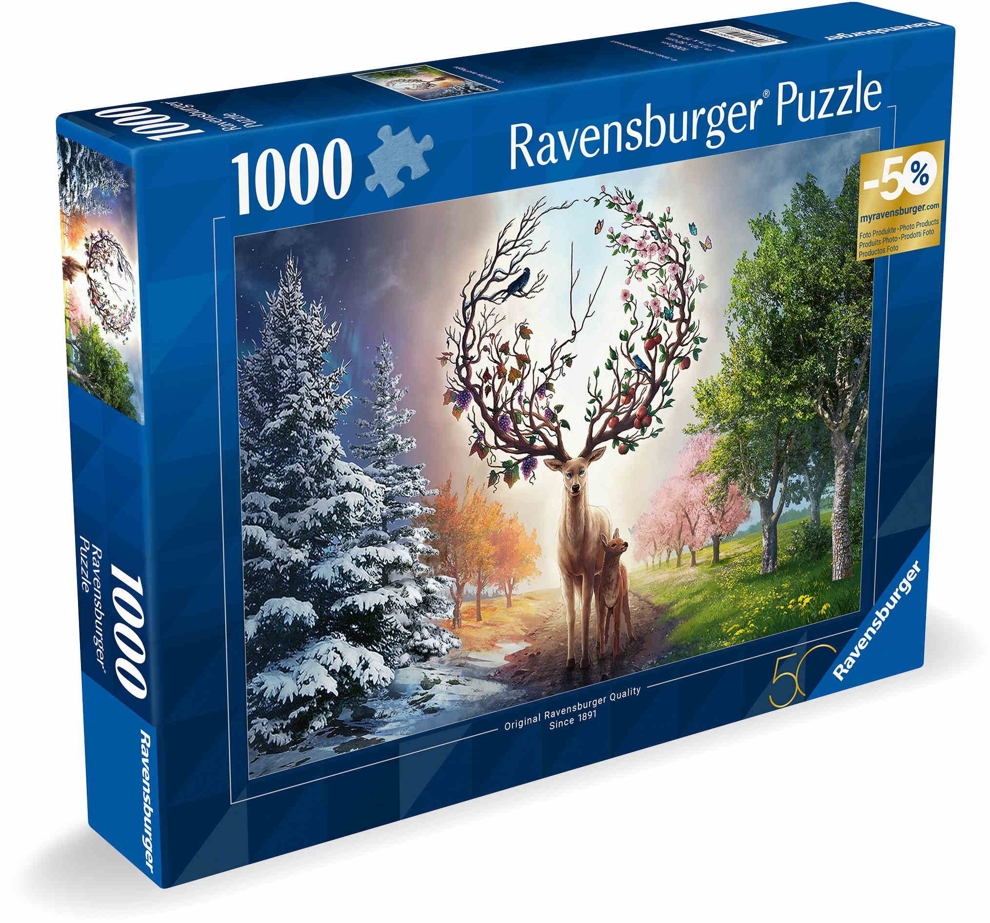Ravensburger Puzzle 1000 Teile Puzzle Der magische Hirsch die vier Jahresze günstig online kaufen