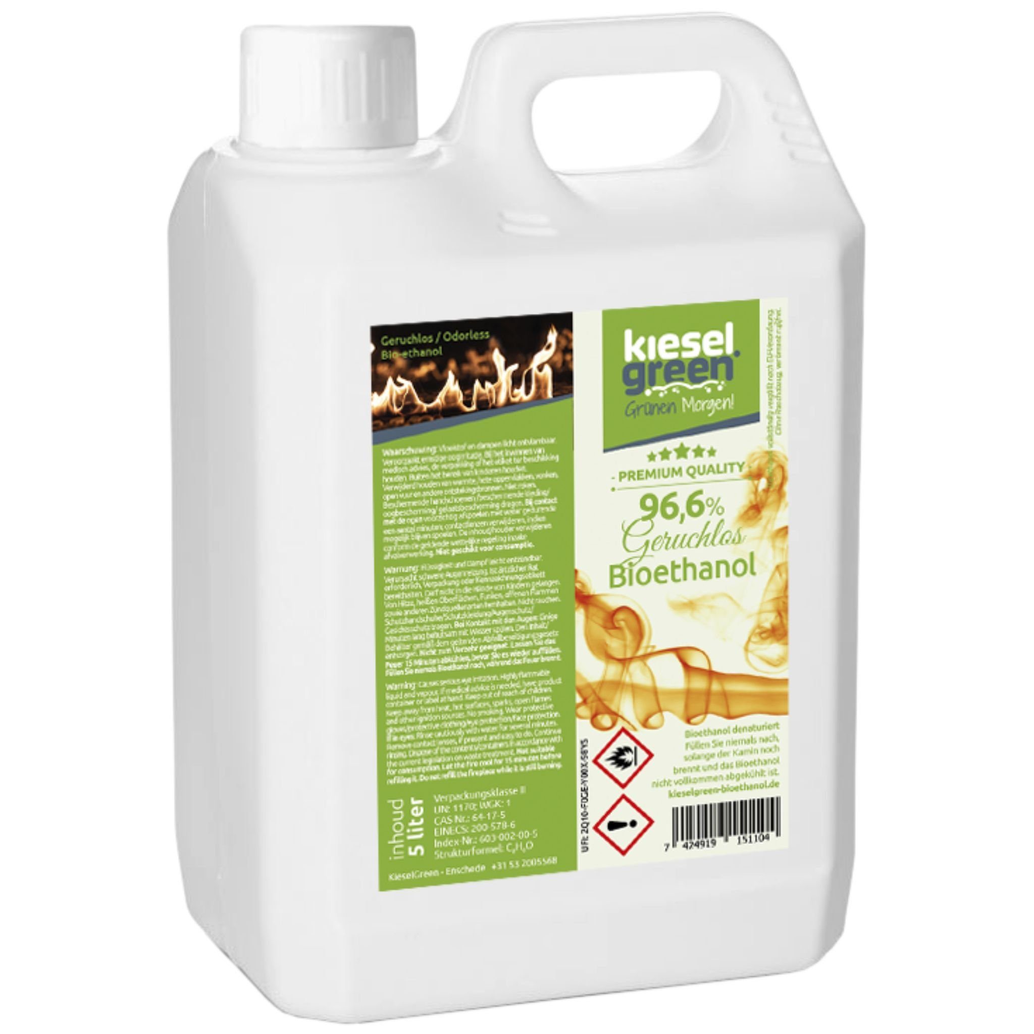 KieselGreen Биоэтанол KieselGreen Биоэтанол 5/10/25/50 Liter mit Duft für Ethanol-Kamin, 5 l