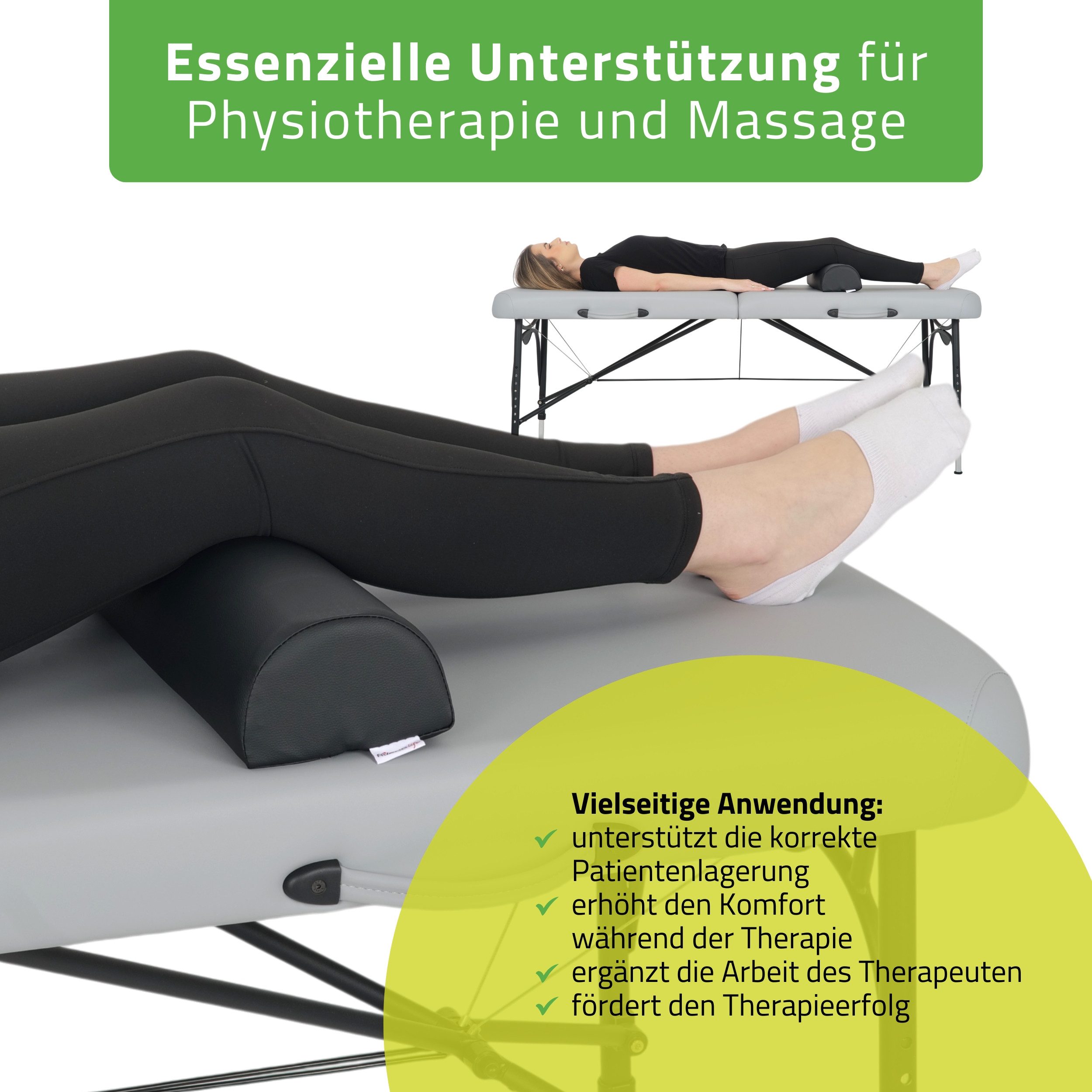 Habys Massageliege Halbrolle Knierolle Lagerungsrolle für Therapieliege 60x15x10cm Yoga