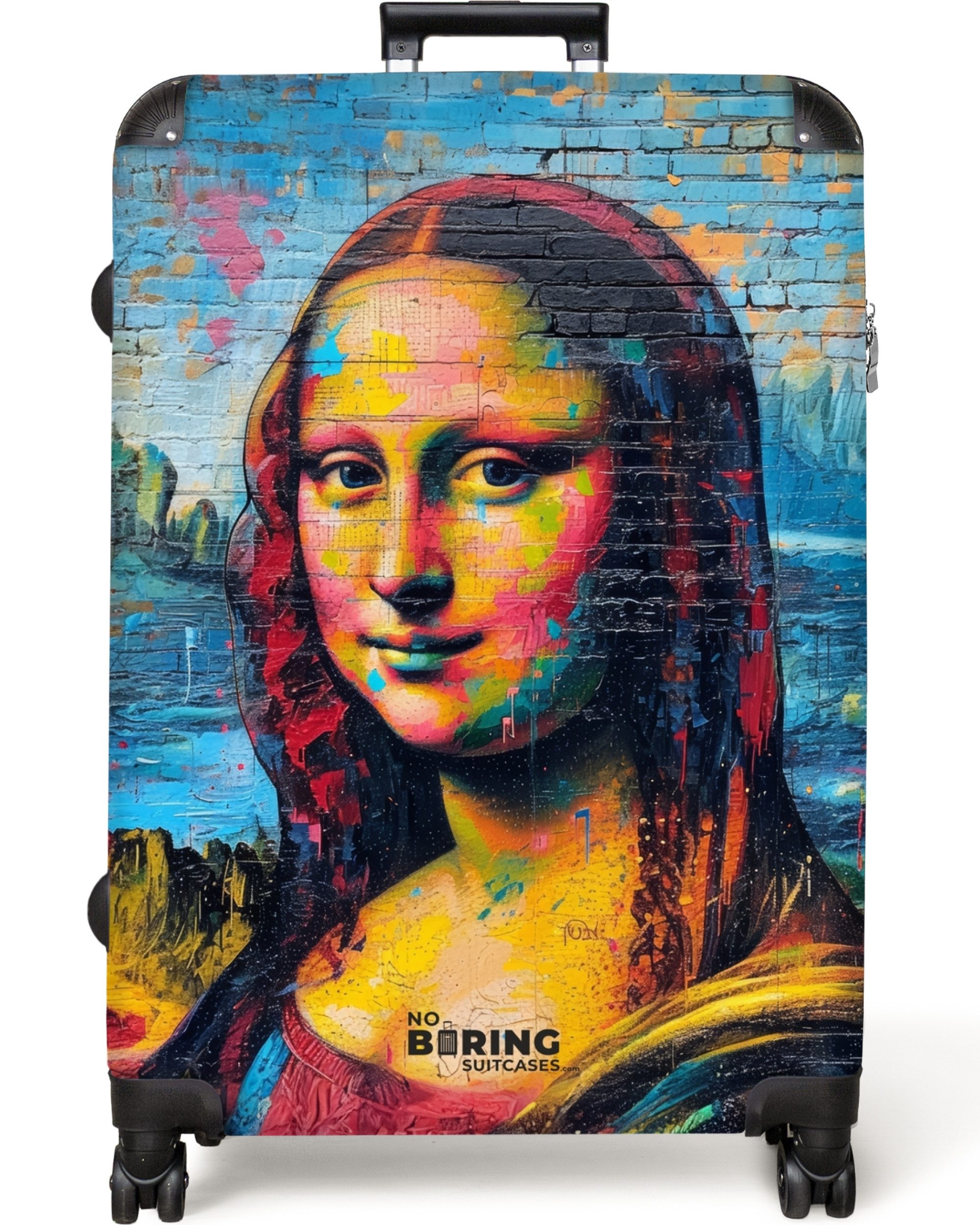 NoBoringSuitcases.com© Hartschalen-Trolley Bunte Mona Lisa im günstig online kaufen