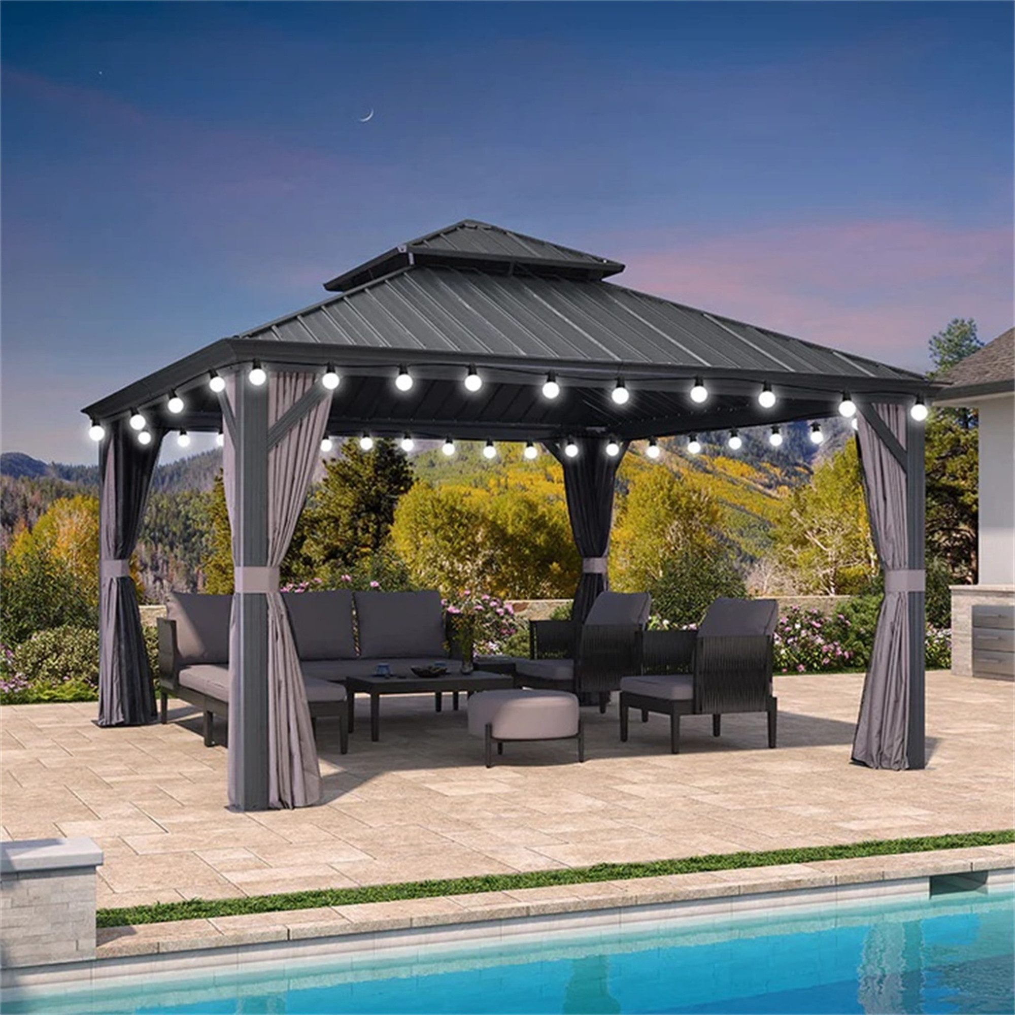 PURPLE LEAF Pavillon Hardtop Aluminium Pergola günstig online kaufen