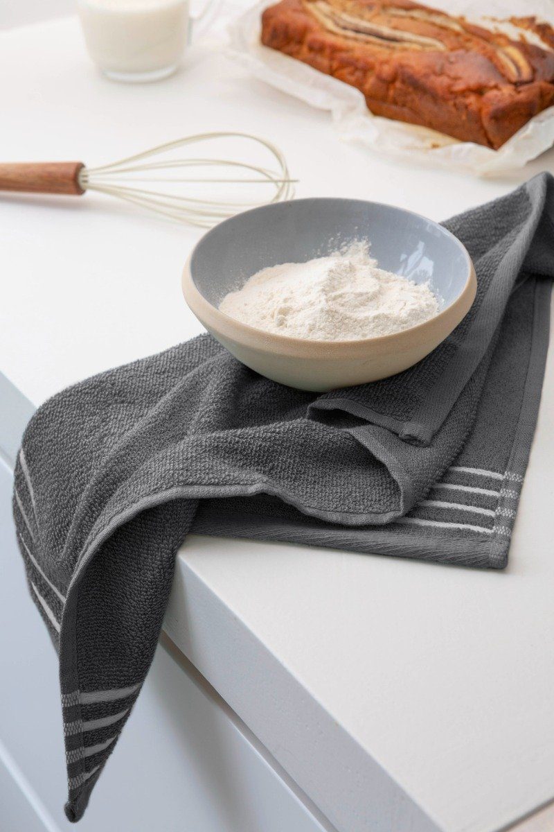 Walra Geschirrtuch 100% aus - Küchentuch Vielfältig 50x50 - cm, einsetzbares Kitchencloth Baumwolle, Premium-Qualität Superior Anthrazit
