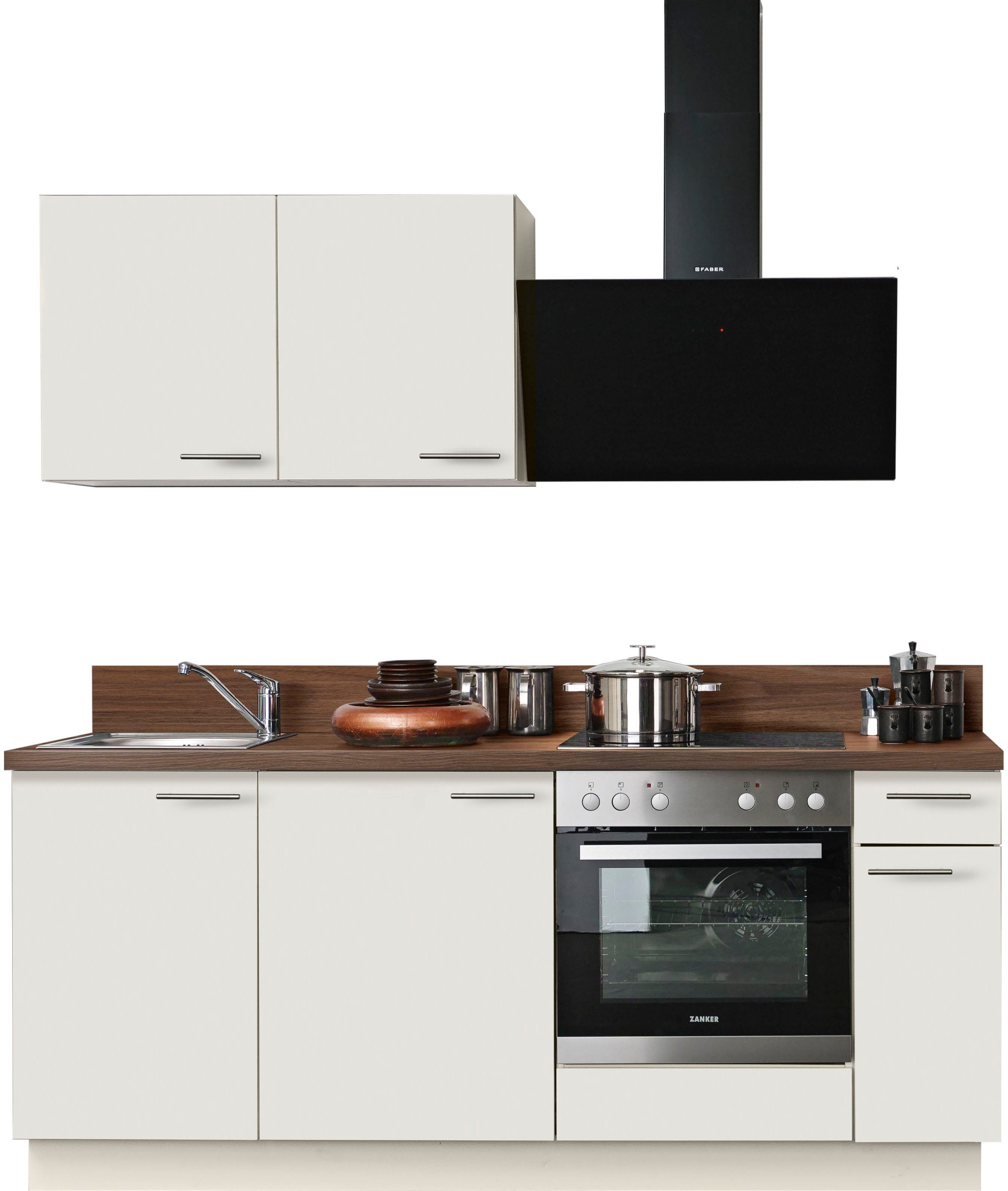 Express Küchen Küchenzeile »Scafa«, ohne E-Geräte, vormontiert, mit  Vollauszug und Soft-Close-Funktion, Breite 200 cm online kaufen | OTTO