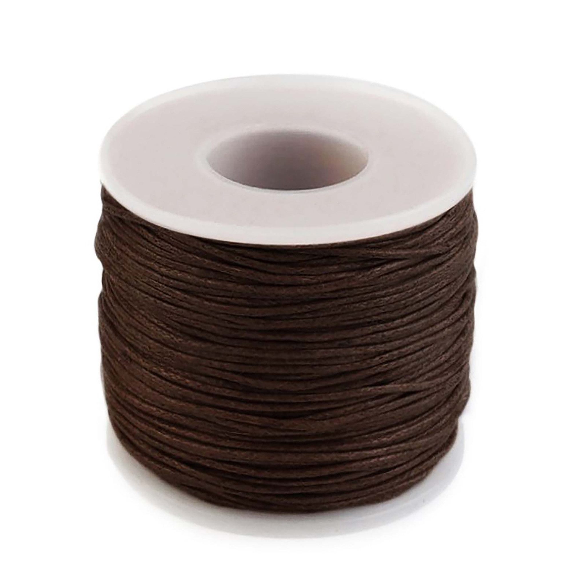 maDDma Seil 50m Baumwollschnur 1mm auf Spule, dunkelbraun
