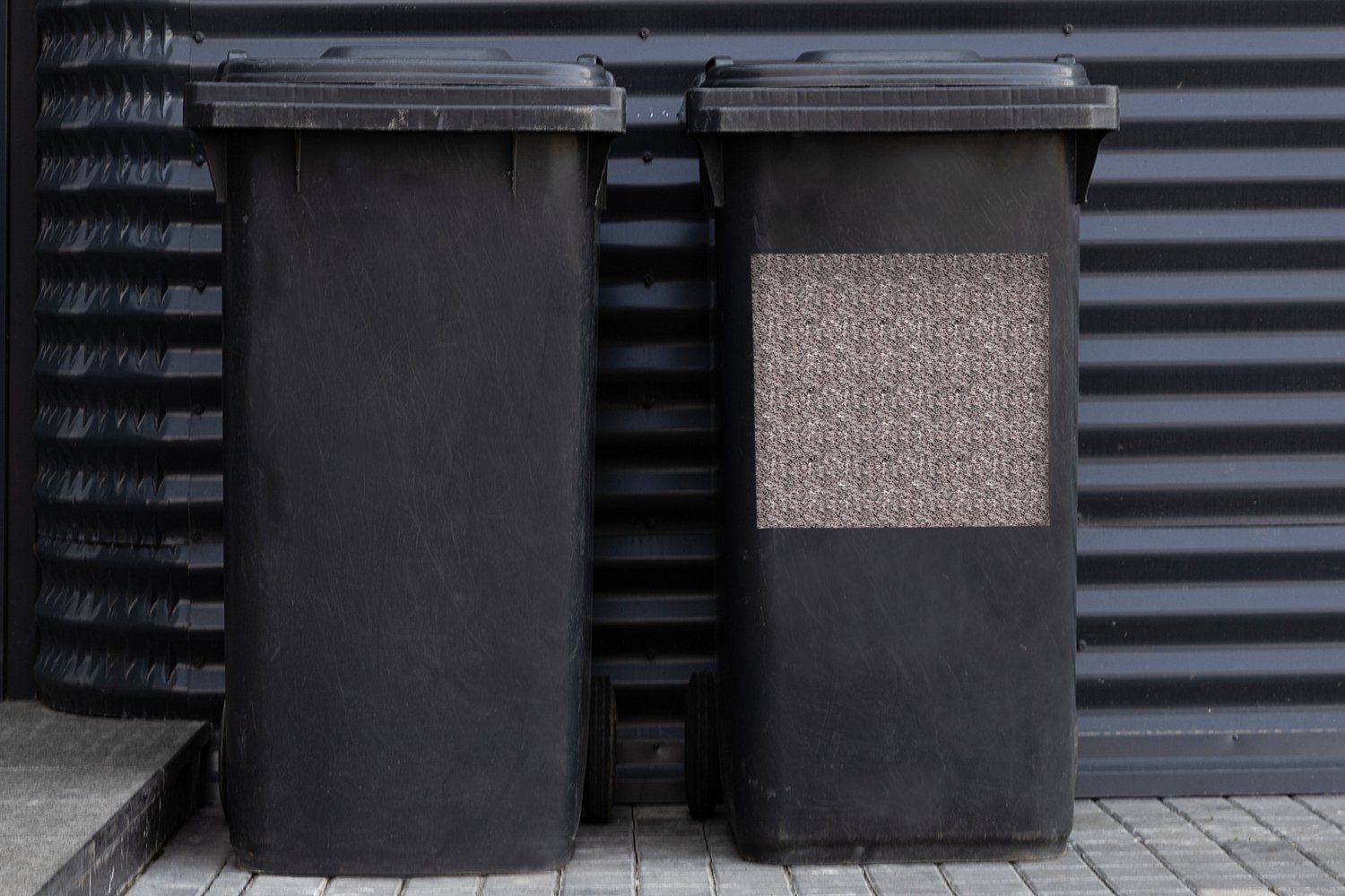 MuchoWow Wandsticker Granit - (1 - Mülltonne, Sticker, St), Textur Abfalbehälter Container, Muster Mülleimer-aufkleber
