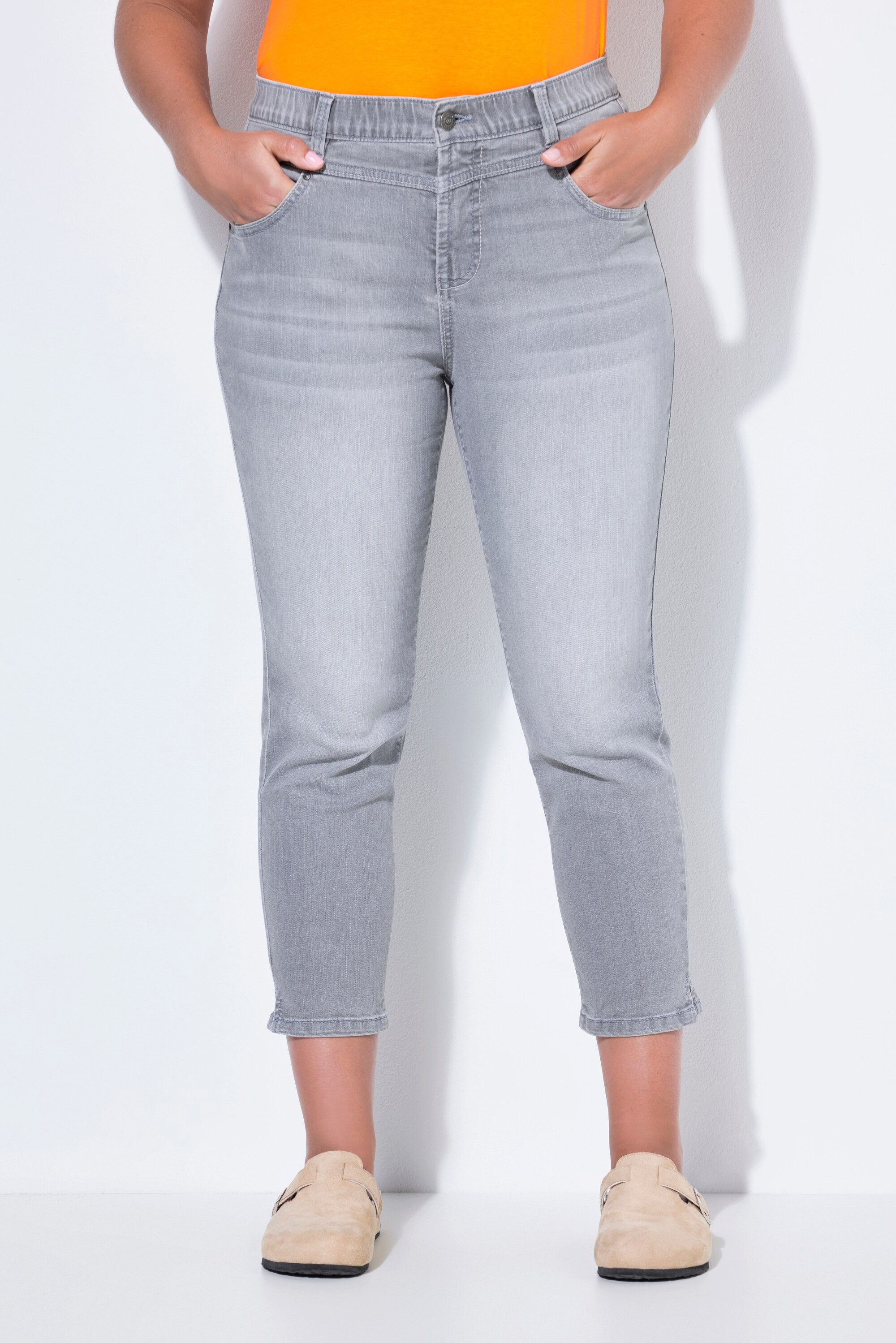 Laurasøn Röhrenjeans High Waist Jeans Slim 3/4 lang