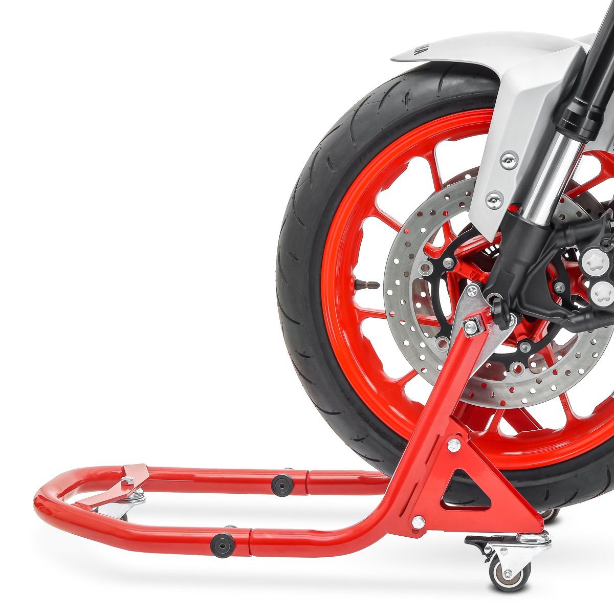 ConStands Motorradheber Montageständer vorne Rangierhilfe Motorradständer # XB2 rot