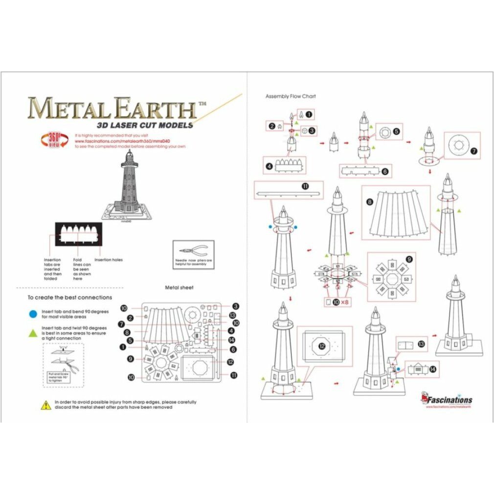 Metal Earth® Puzzle 3D-Puzzle Leuchtturm, Puzzleteile