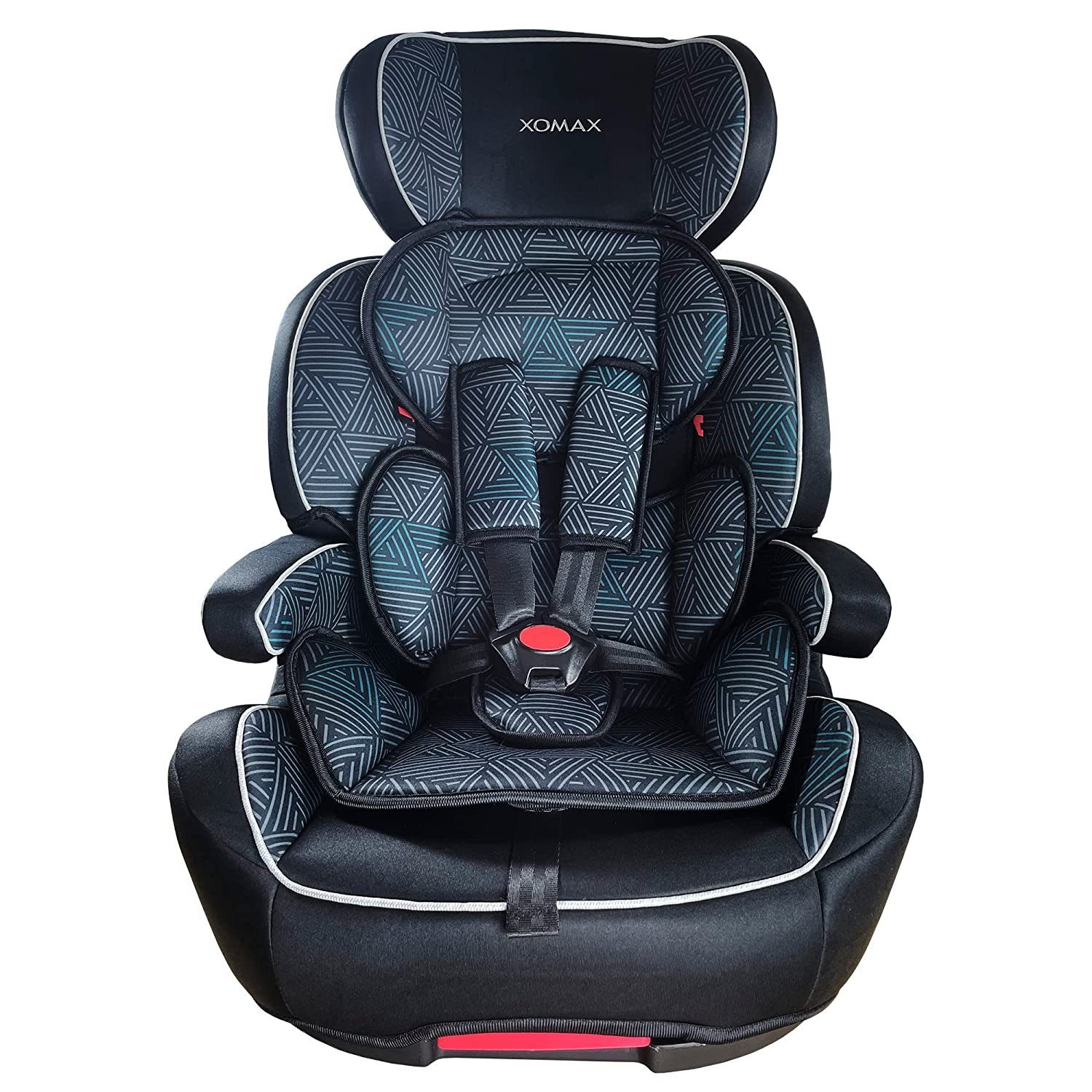 XOMAX Autokindersitz Pia, Isofix bis: und 5-Punkt-Gurt kg, 36 (Pia), 3-Punkt-Gurt, mit 12, R44/04 9 Gruppe ECE 1/2/3 kg, ab: Streifen bis