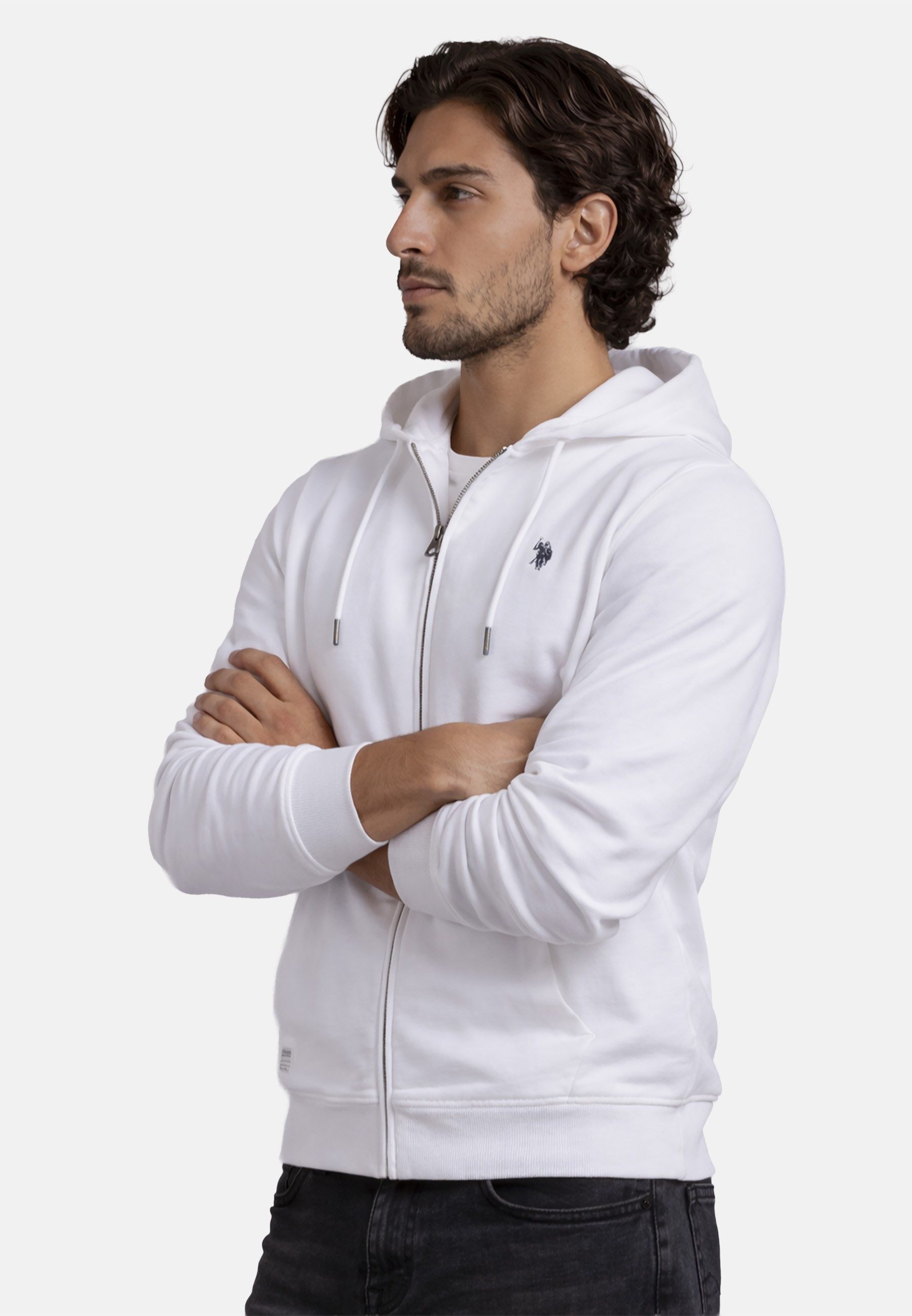 U.S. Polo Assn. Sweatjacke USAuustin – Herren Hoodie mit Reißverschluss Mit Kapuze, durchgehender Reißverschluss, seitliche Eingrifftaschen