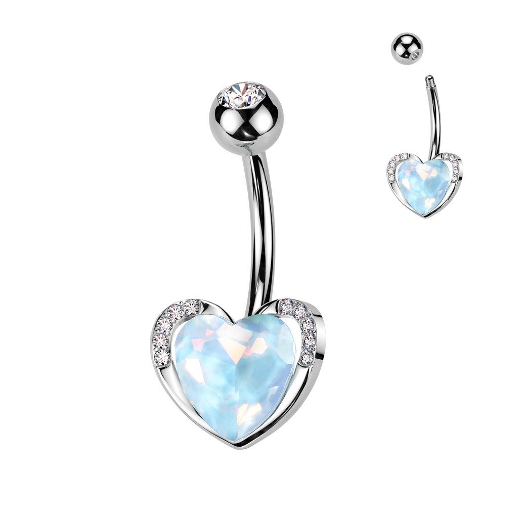 Taffstyle Bauchnabelpiercing Elegantes Bauchnabelpiercing Herz Zirkonia günstig online kaufen