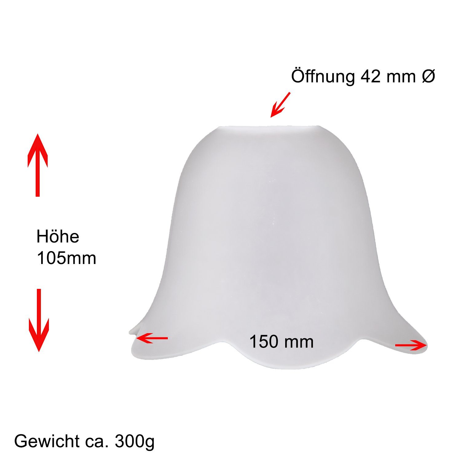 Home4Living Lampenschirm Lampenglas Ersatzglas Glasschirm Blütenform satini günstig online kaufen