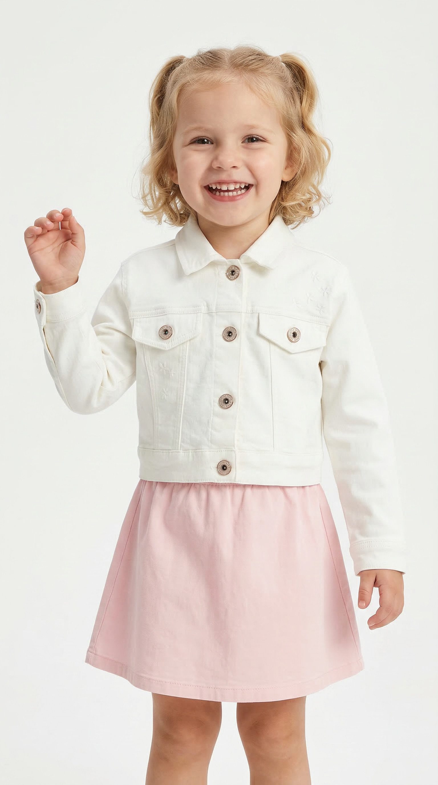 happy girls Jeansjacke mit tollen Blütenstickereien