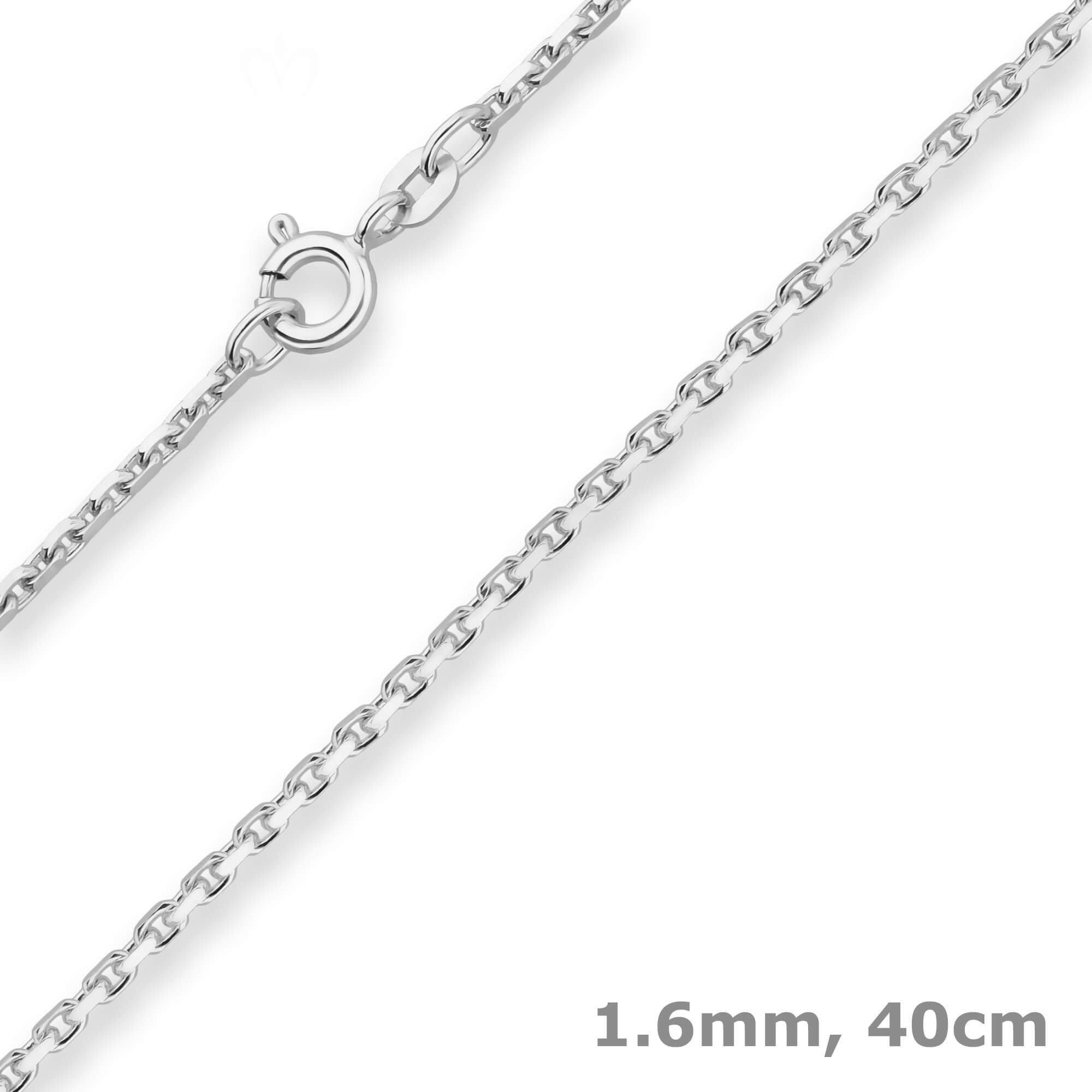 Silberkette 1,6mm Ankerkette diamantiert aus 925 Silber 40cm