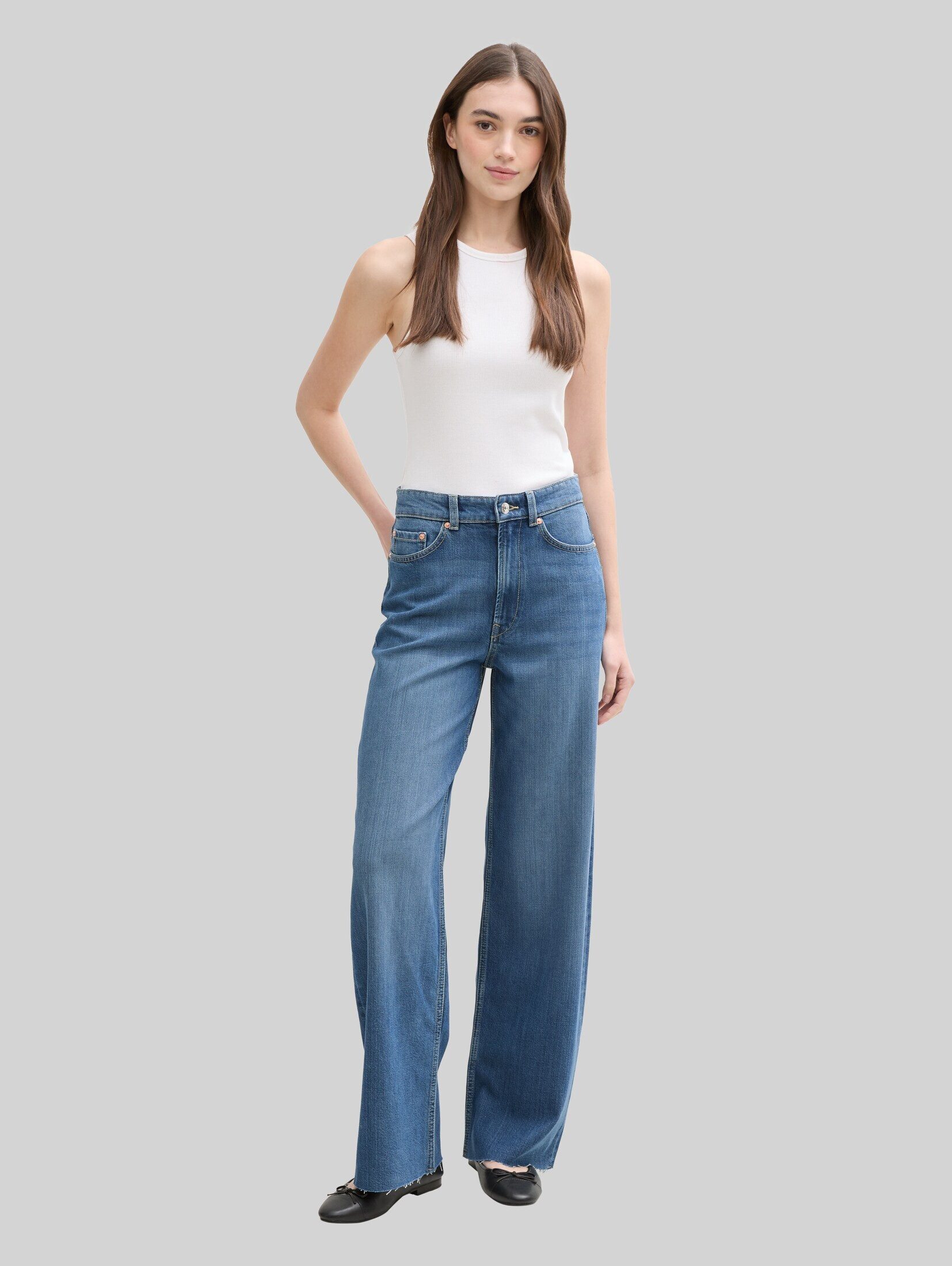TOM TAILOR Denim Weite Jeans Jeanshosen TTLINOU WIDE Jeans