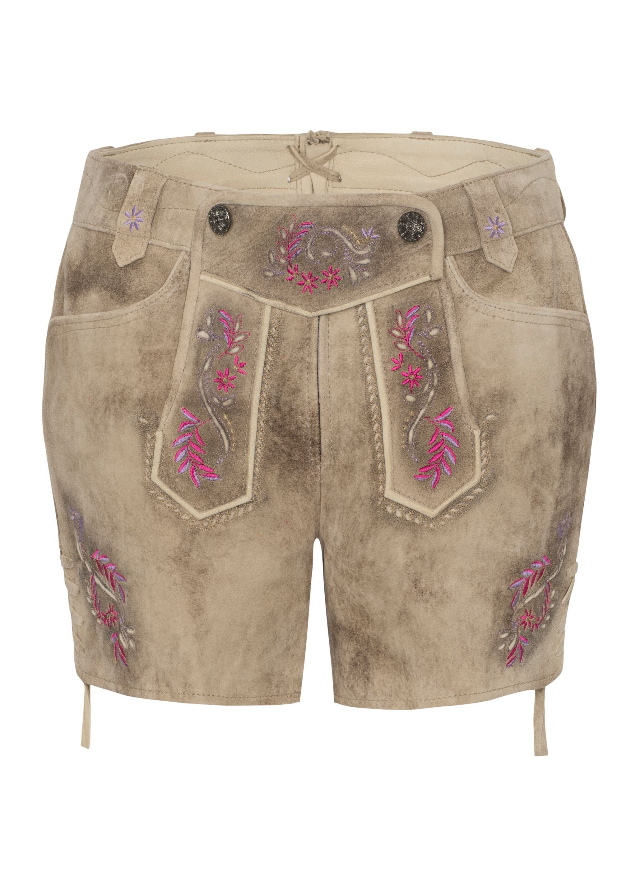 Wensky Motivstickereien birke/St floralen Shorts mit & Alysa fuchsia Spieth